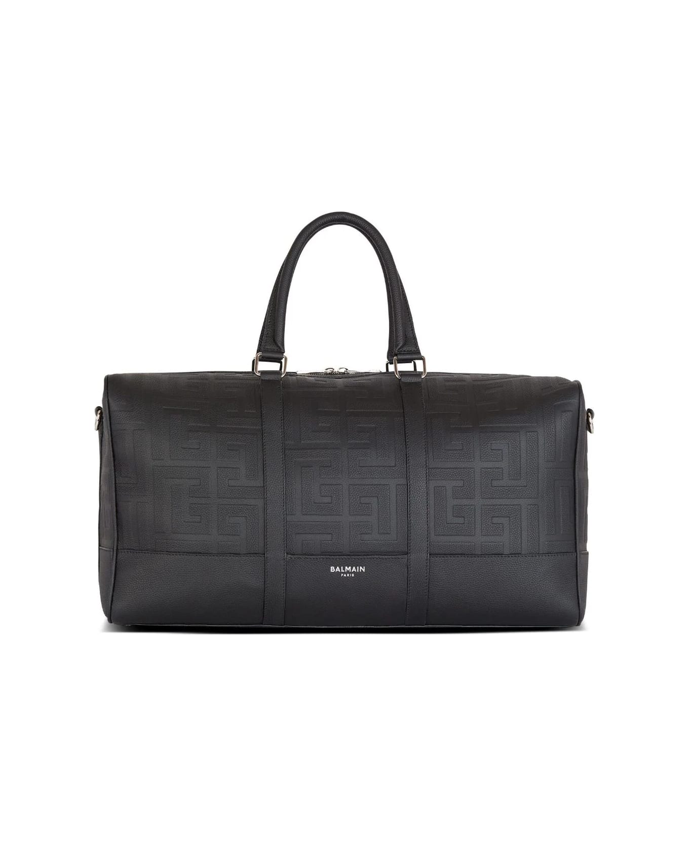 Balmain Black Monogrammed Travel Bag - Opa Noir