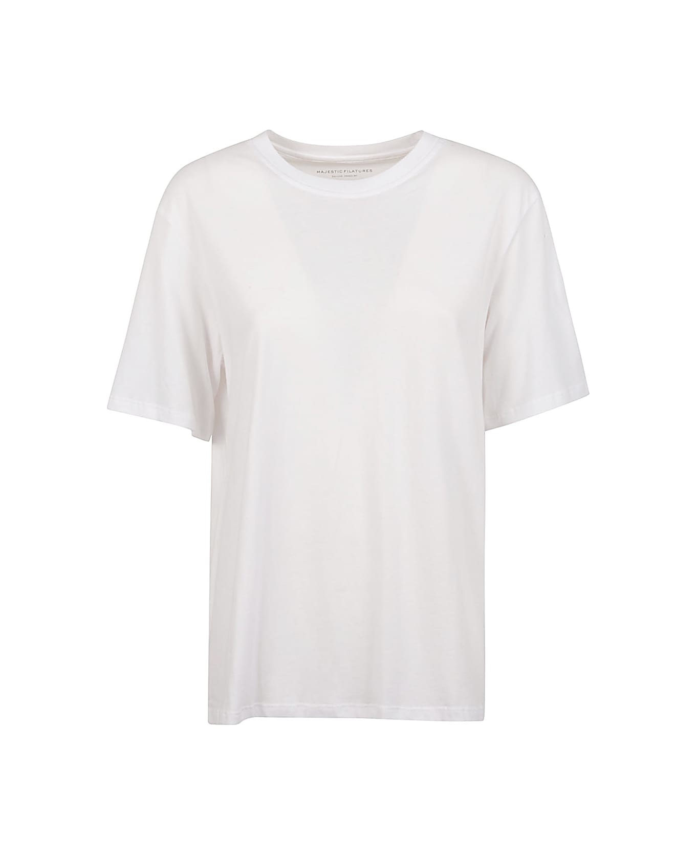 Majestic Filatures Cotton Crewneck Top - White