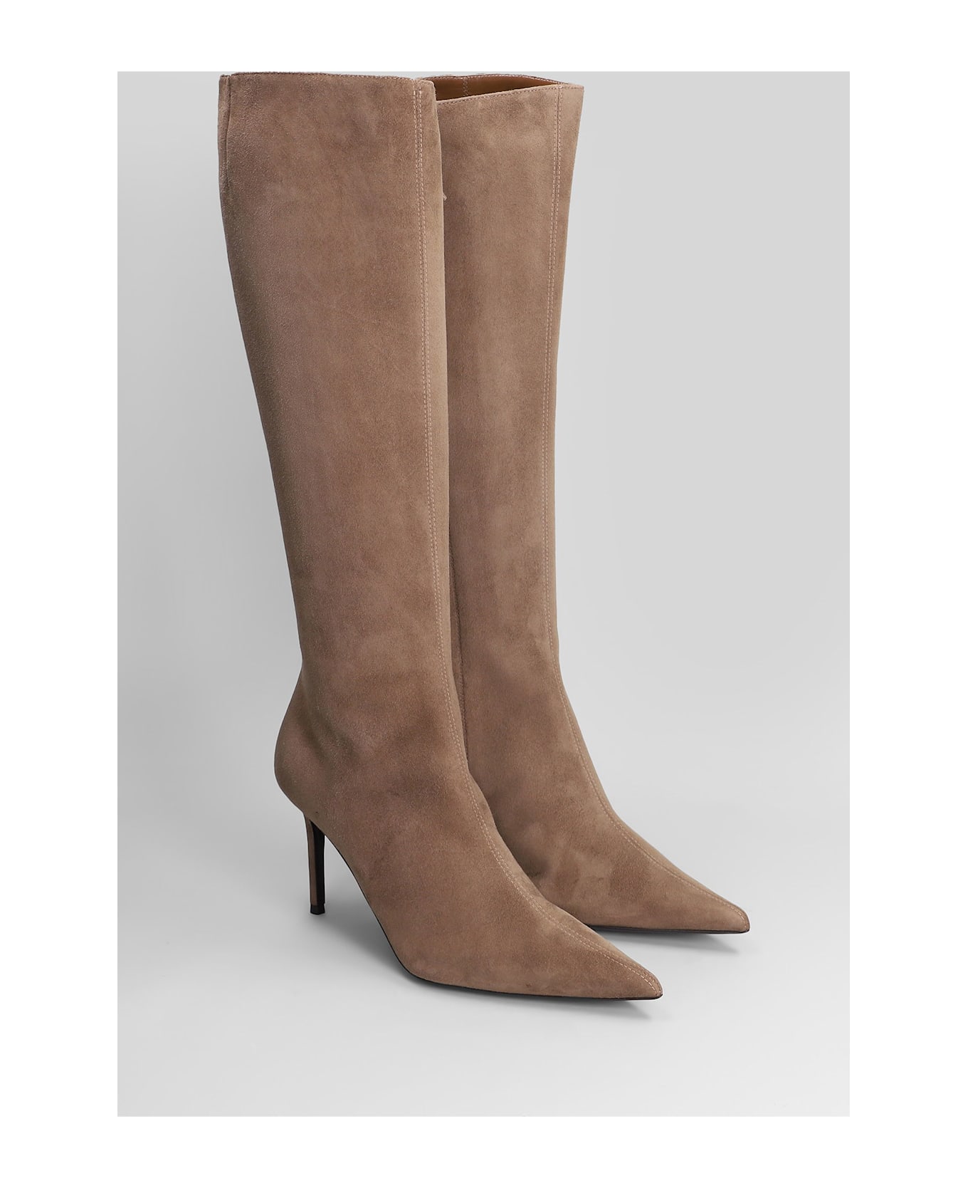 Giuseppe Zanotti Raquel 85 High Heels Boots In Taupe Suede - taupe