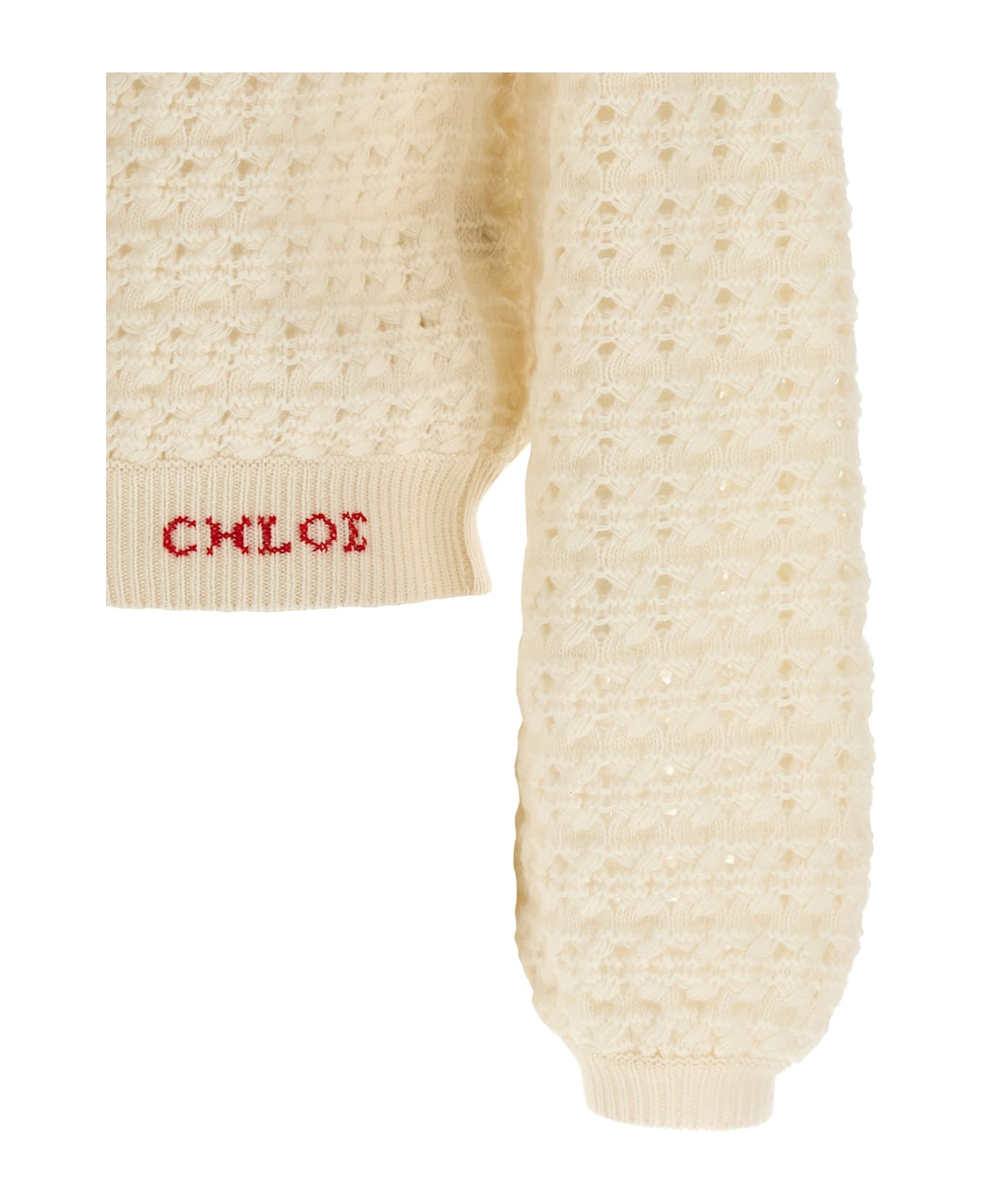 Chloé Jacquard Logo Cardigan - White
