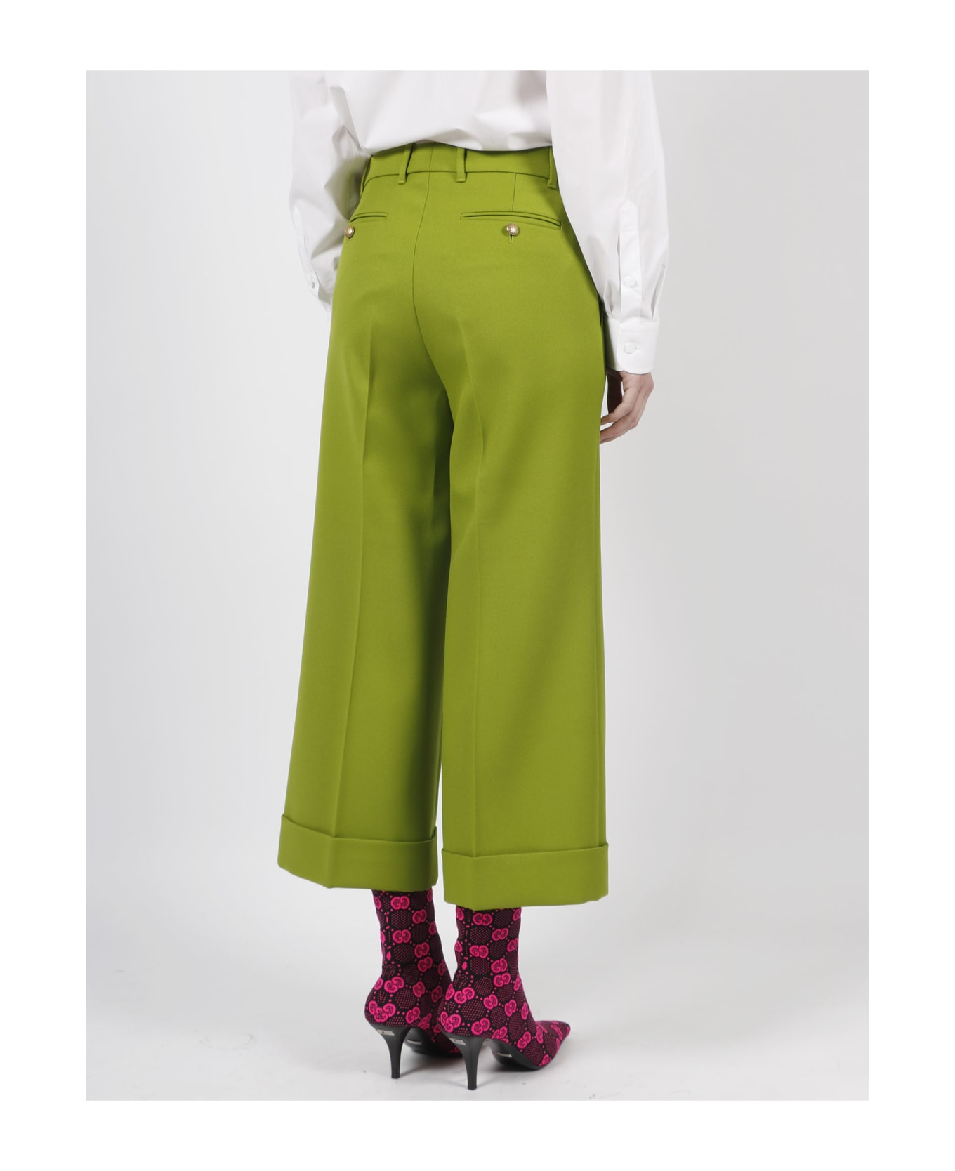 Gucci Fluid Drill Trousers - Green