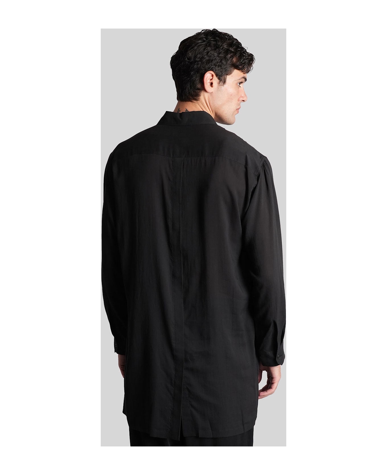 Yohji Yamamoto Shirt In Black Cellulose - black