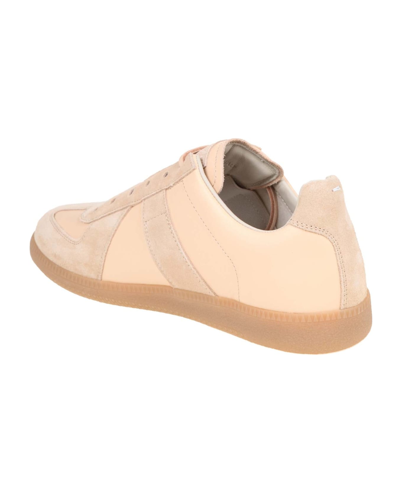 Maison Margiela Sneakers Replica In Leather And Suede - BEIGE