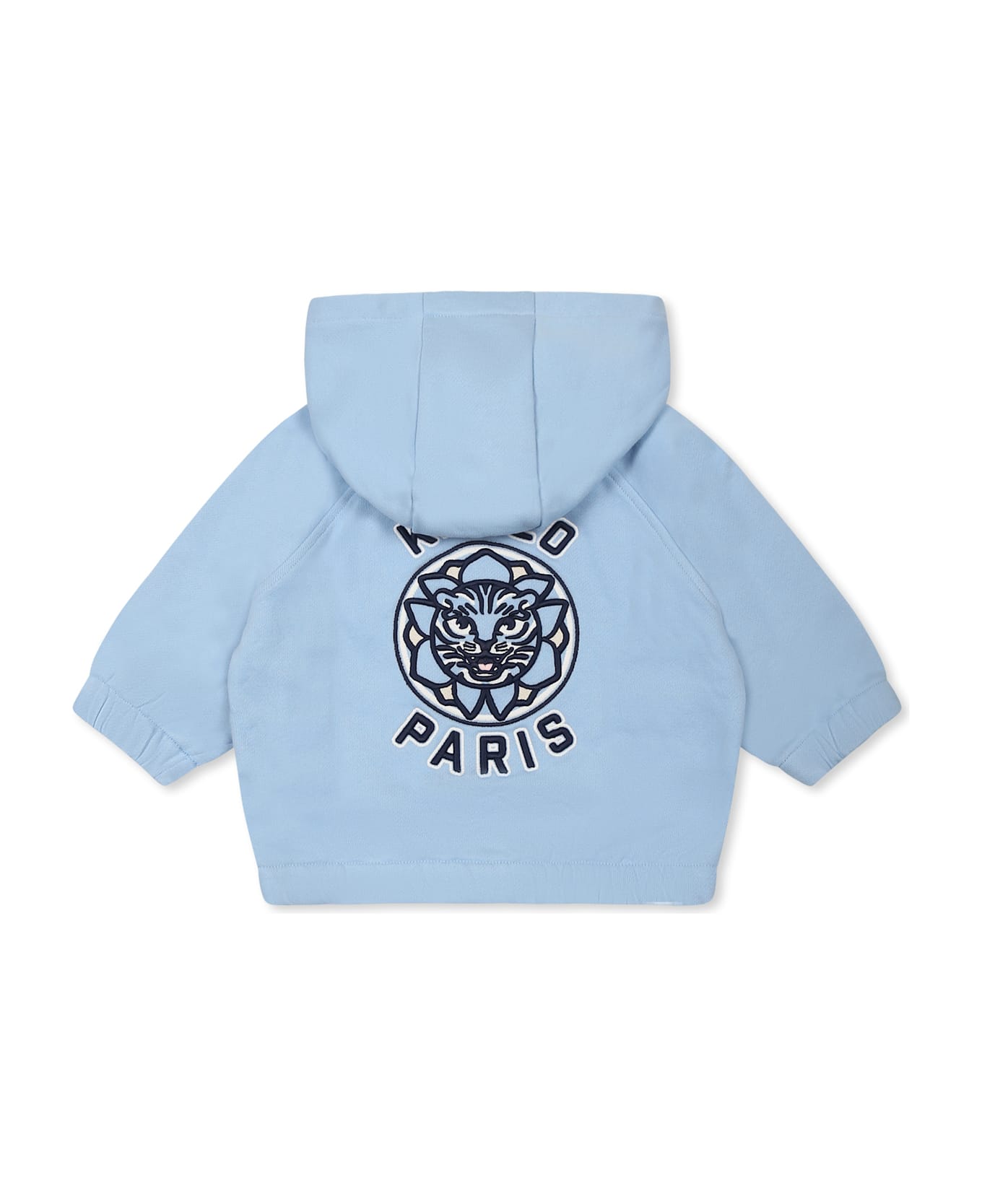 Kenzo Kids Light Blue Sweatshirt For Baby Boy With Tiger - Light Blue