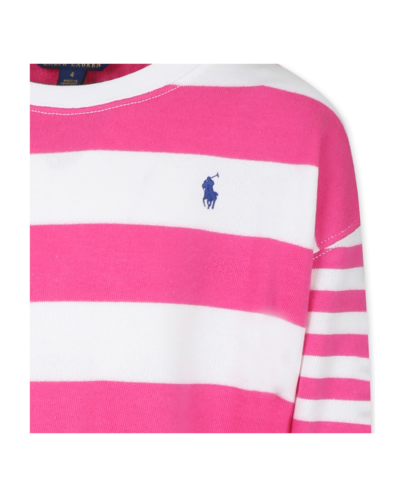 Ralph Lauren Fuchsia Sweatshirt For Girl With Horse - Fuchsia