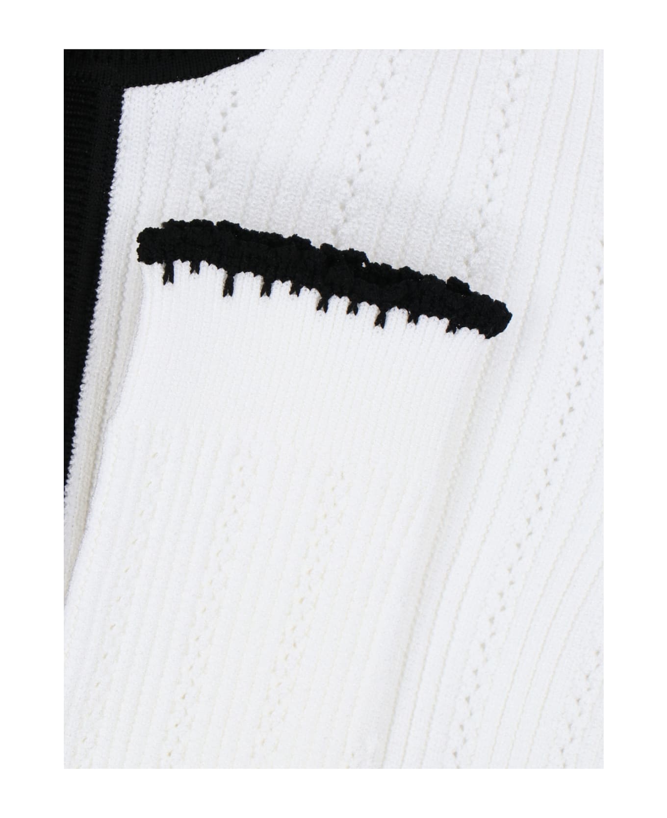 Balmain Ls Buttoned Round Neck Knit Cardigan - White