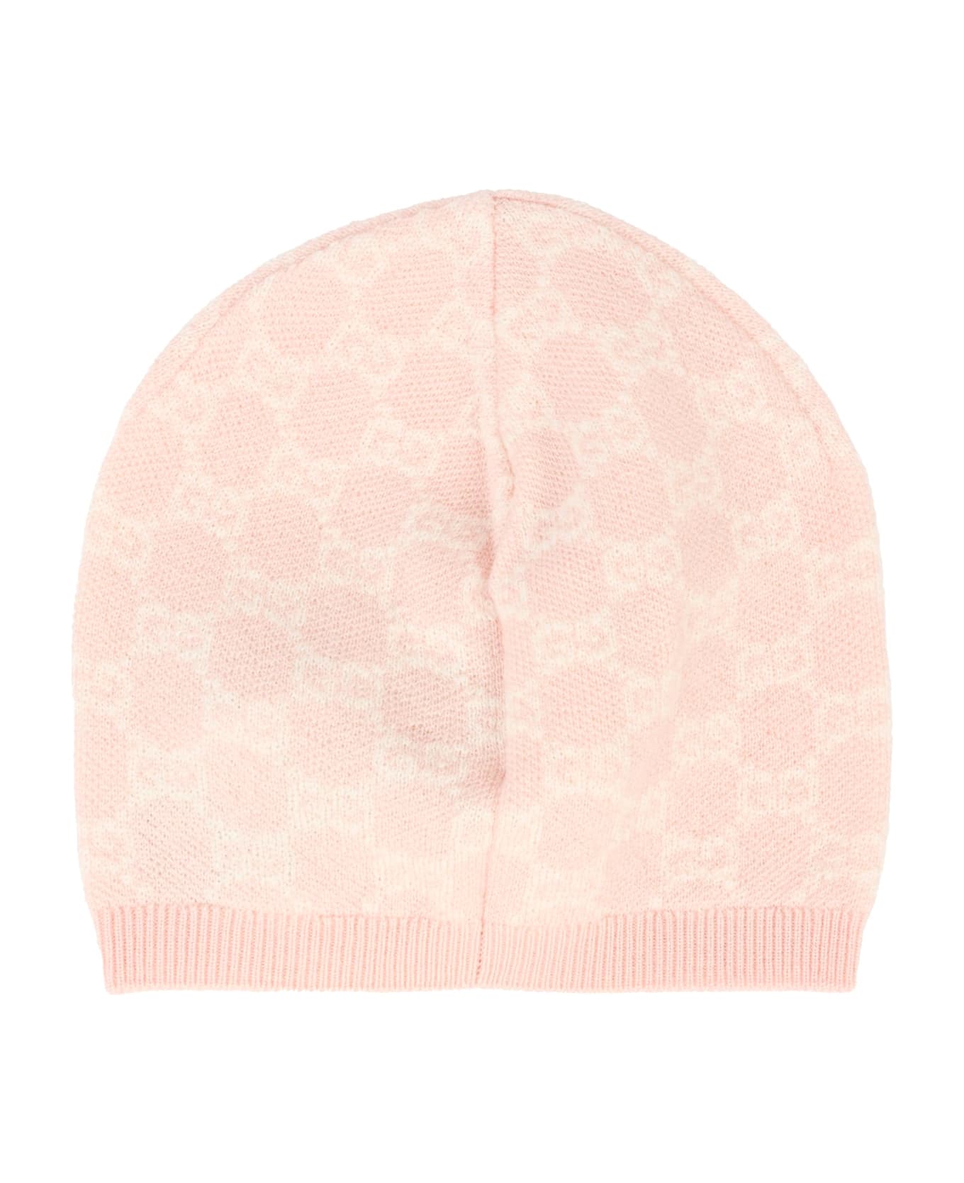 Gucci Pink Hat For Baby Girl With Gg Motif - Pink
