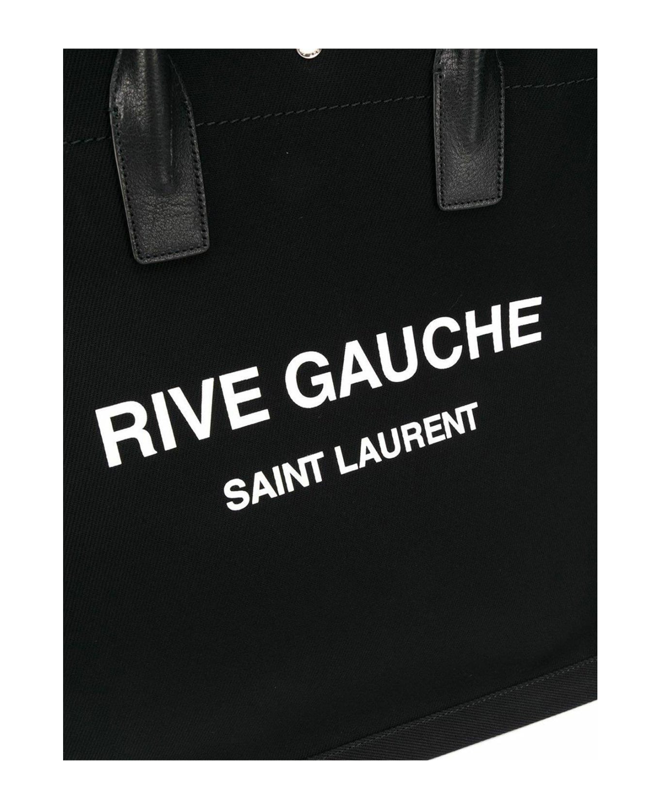 Saint Laurent Black Canvas Rive Gauche Shopping Bag - 1070