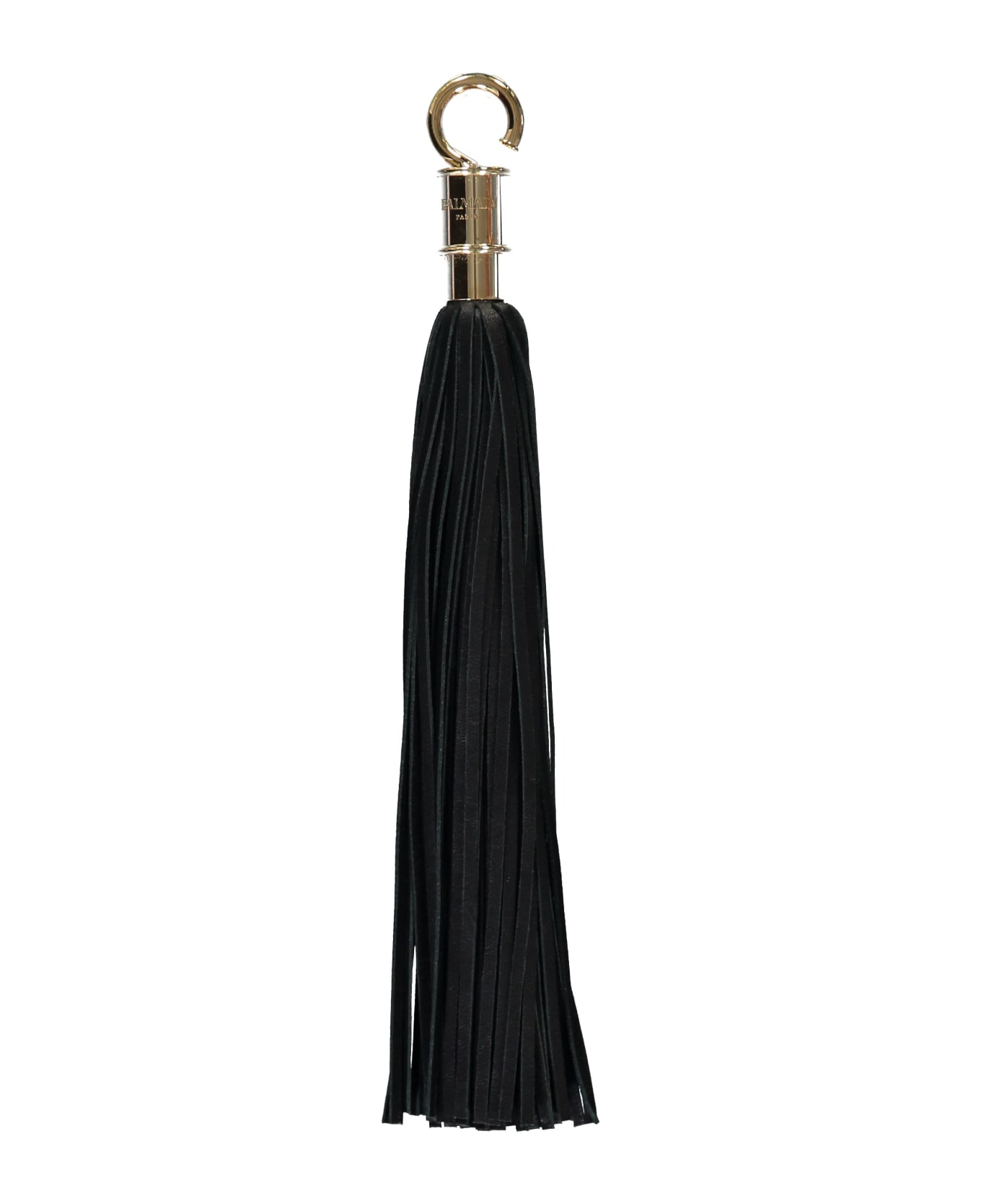 Balmain Decorative Leather Tassel - black キーリング