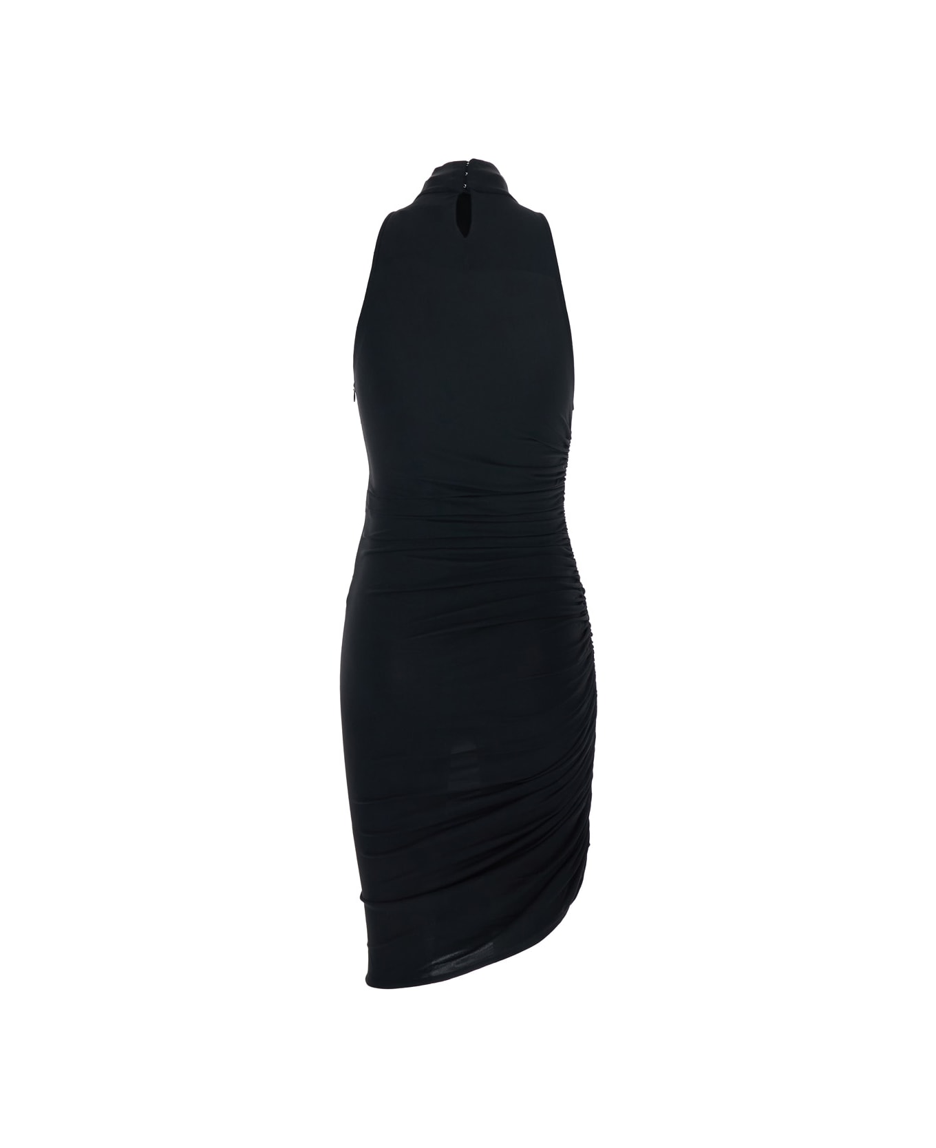 Jacquemus 
la Robe Piazza Courte
 Black Dress With High Neck And Ruffle Details In Black Fabric - Black