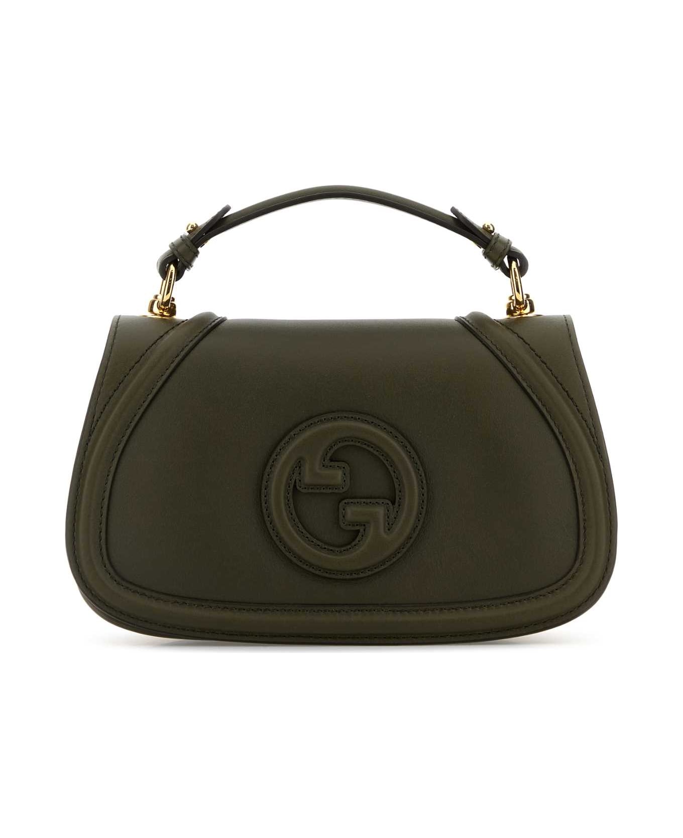 Gucci Bottle Green Leather Gucci Blondie Handbag - GREEN