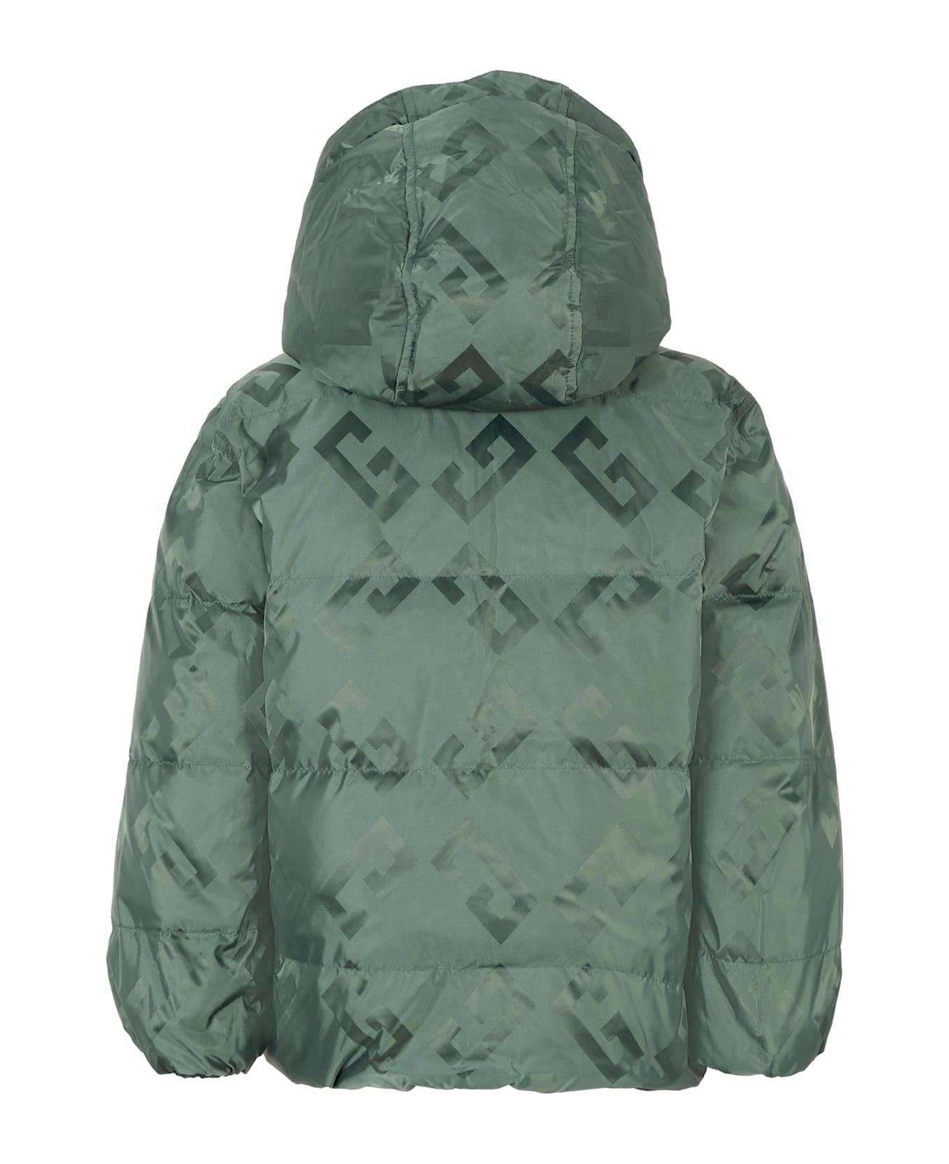 Givenchy Green Down Jacket For Kids With 4g Motif - Green