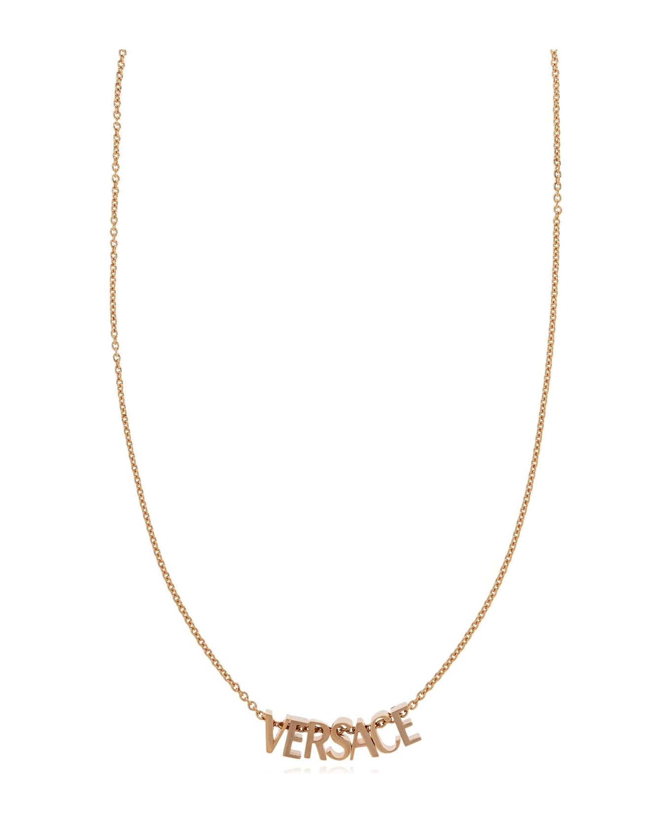 Versace Logo-lettering Necklace - GOLD