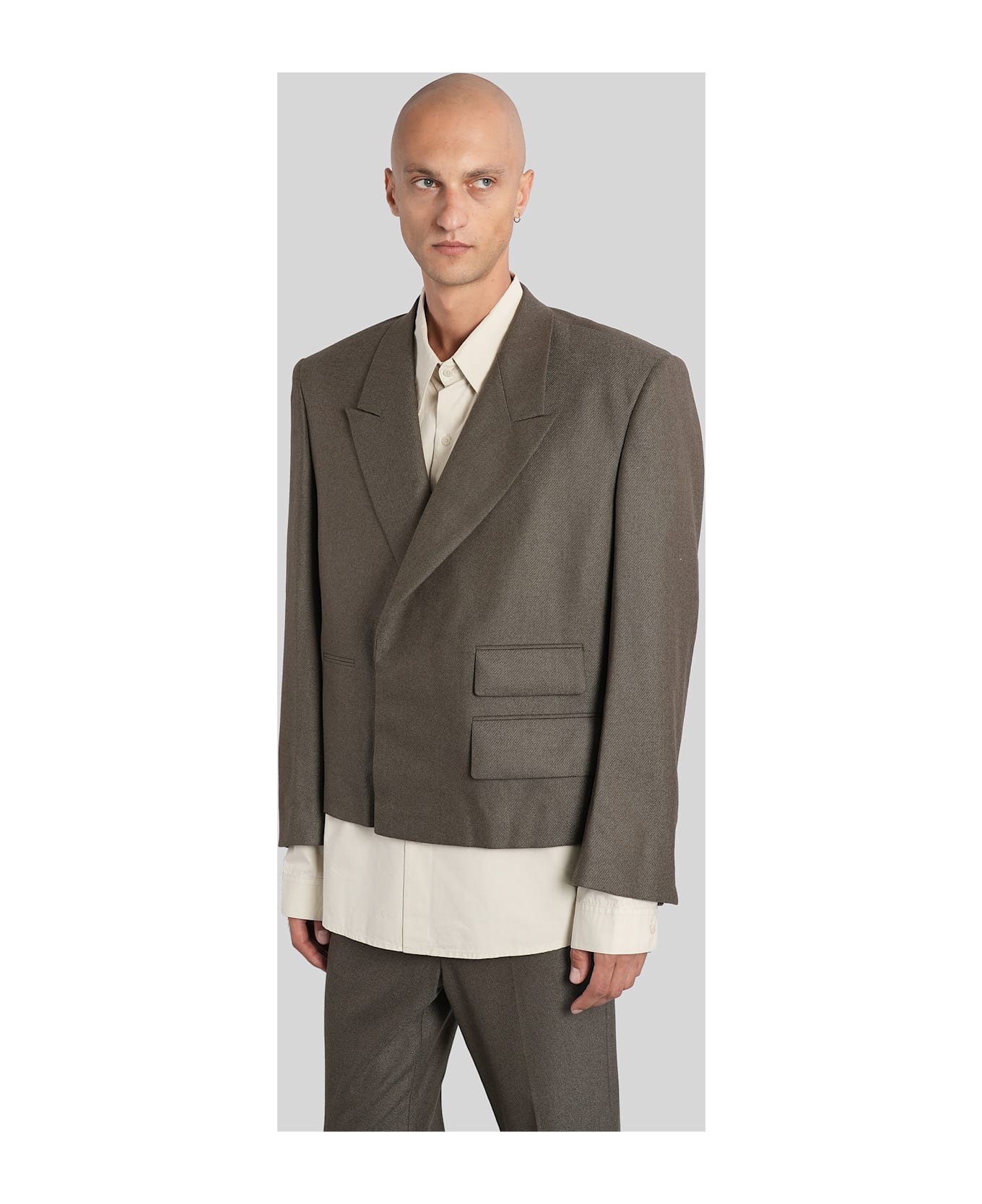 Entire Studios Book Blazer Blazer In Green Wool - green