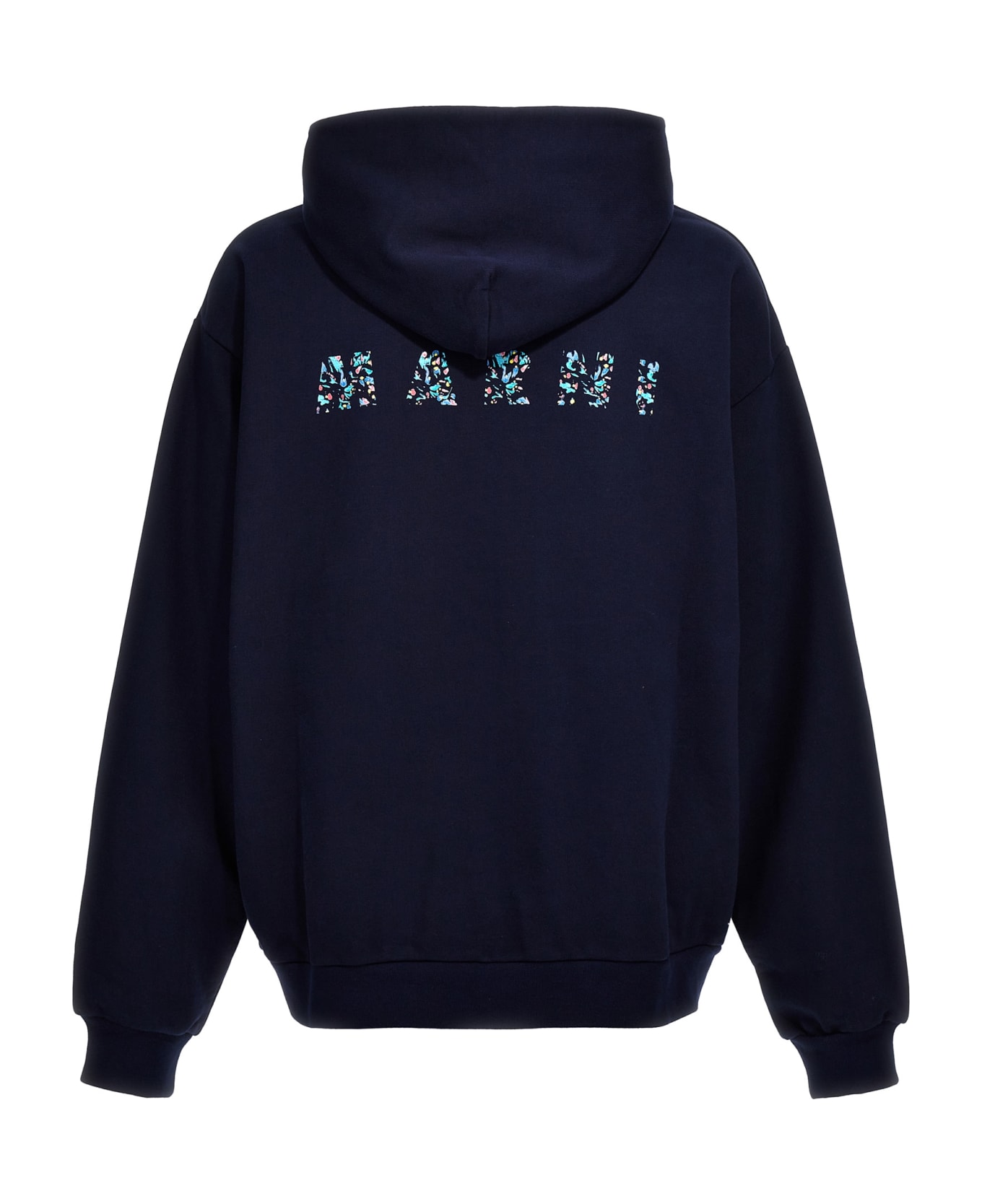 Marni Logo Print Hoodie - Blue フリース