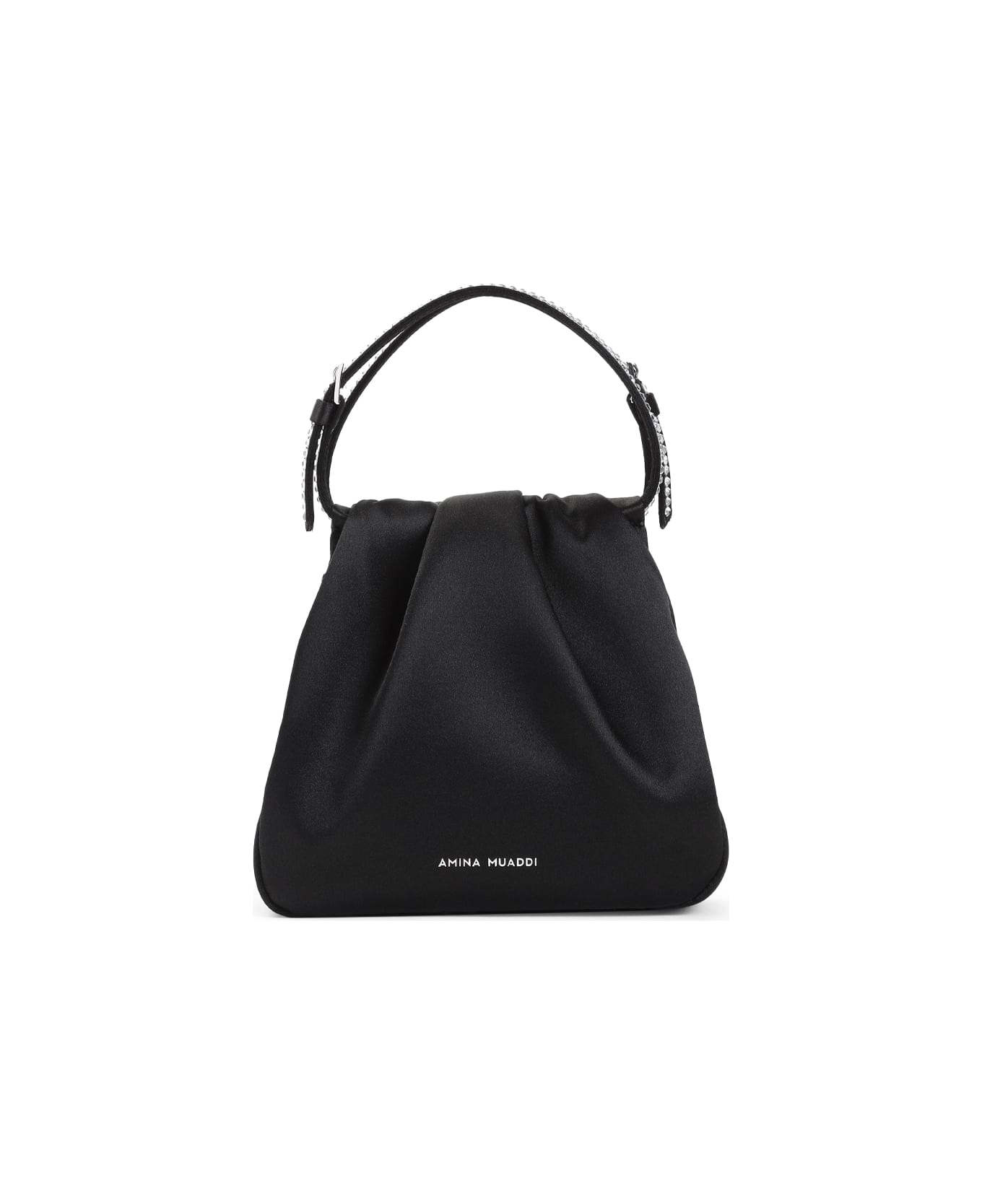 Amina Muaddi Vittoria Bag - Black White