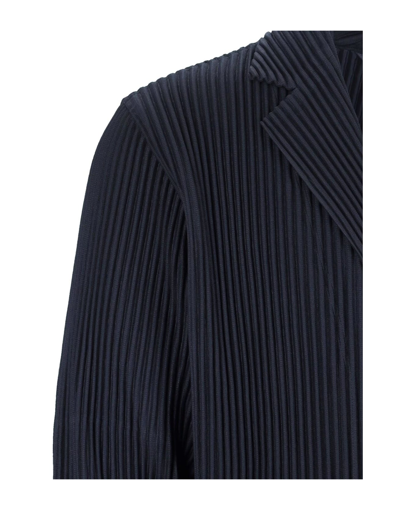 Homme Plissé Issey Miyake Single-breasted Pleated Blazer - Blue