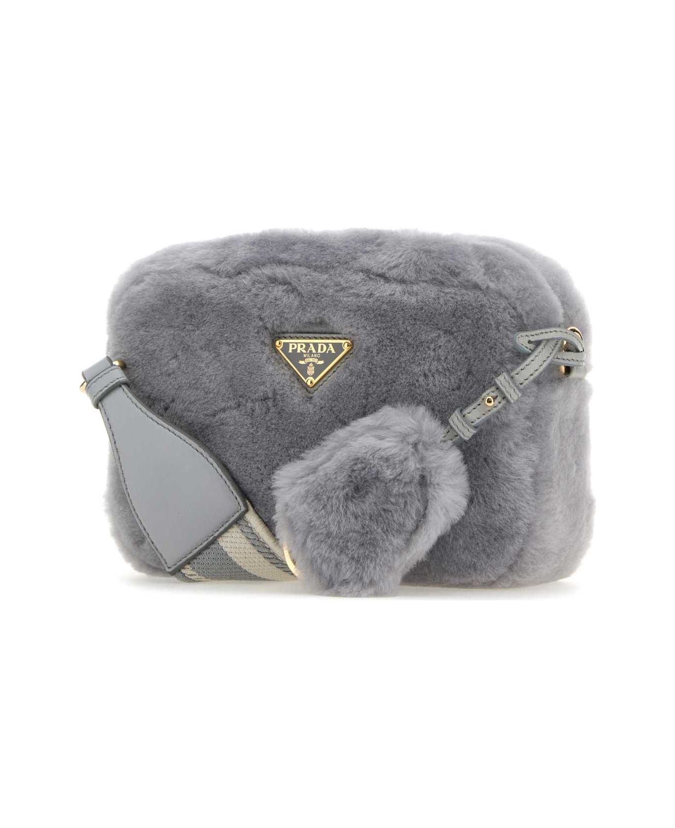 Prada Grey Shearling Crossbody Bag - FIORDALISO