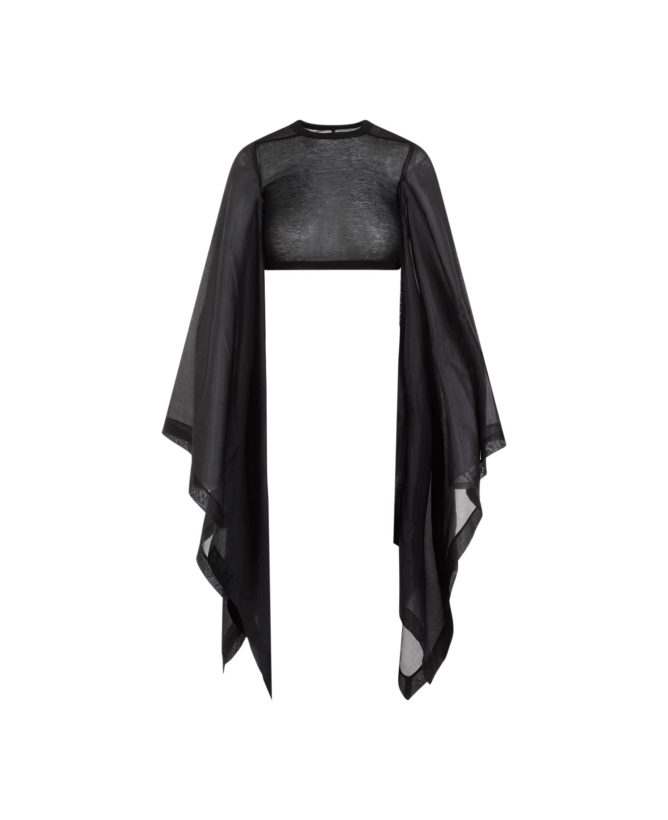 Rick Owens Flag Crop Habotai Top - Black