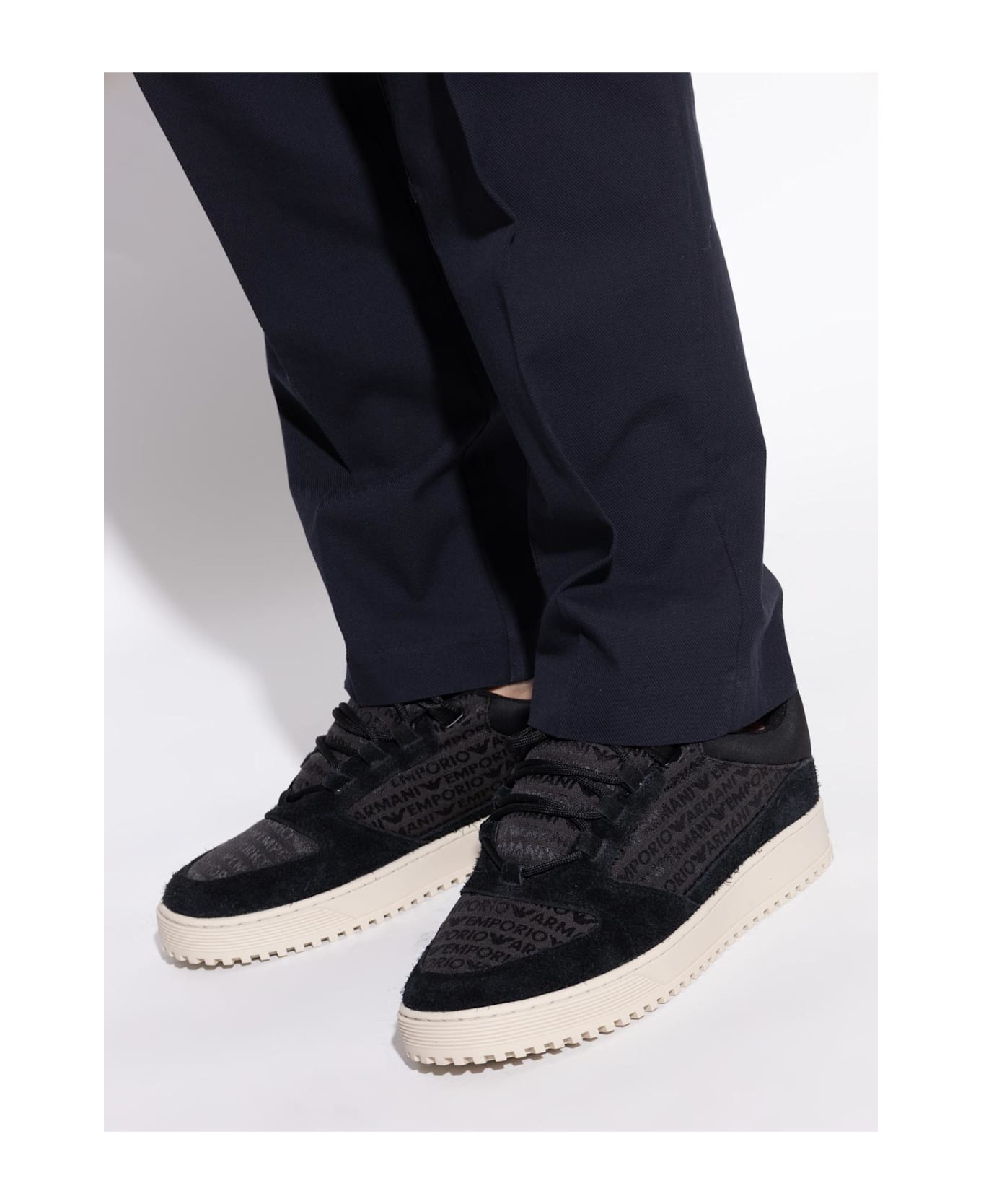 Emporio Armani Sneakers With Logo - Black