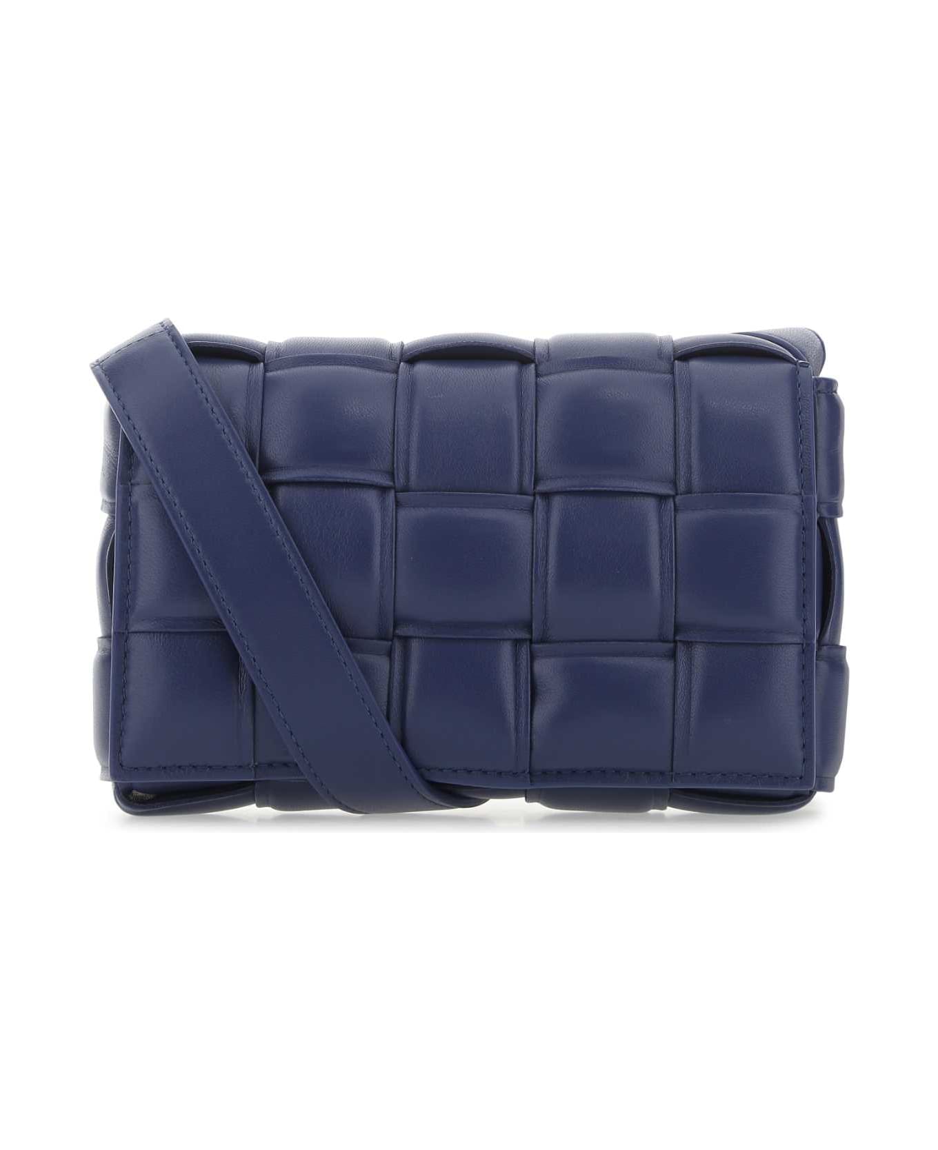 Bottega Veneta Navy Blue Nappa Leather Mini Padded Cassette Crossbody Bag - 4103