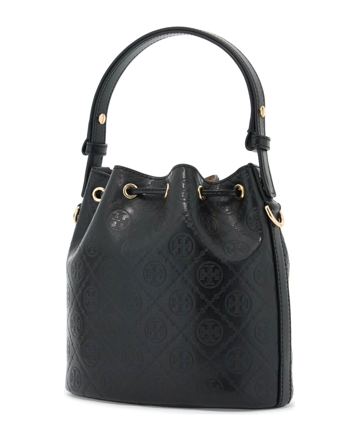 Tory Burch Medium Bucket Bag 
t Monogram
 - BLACK (Black)