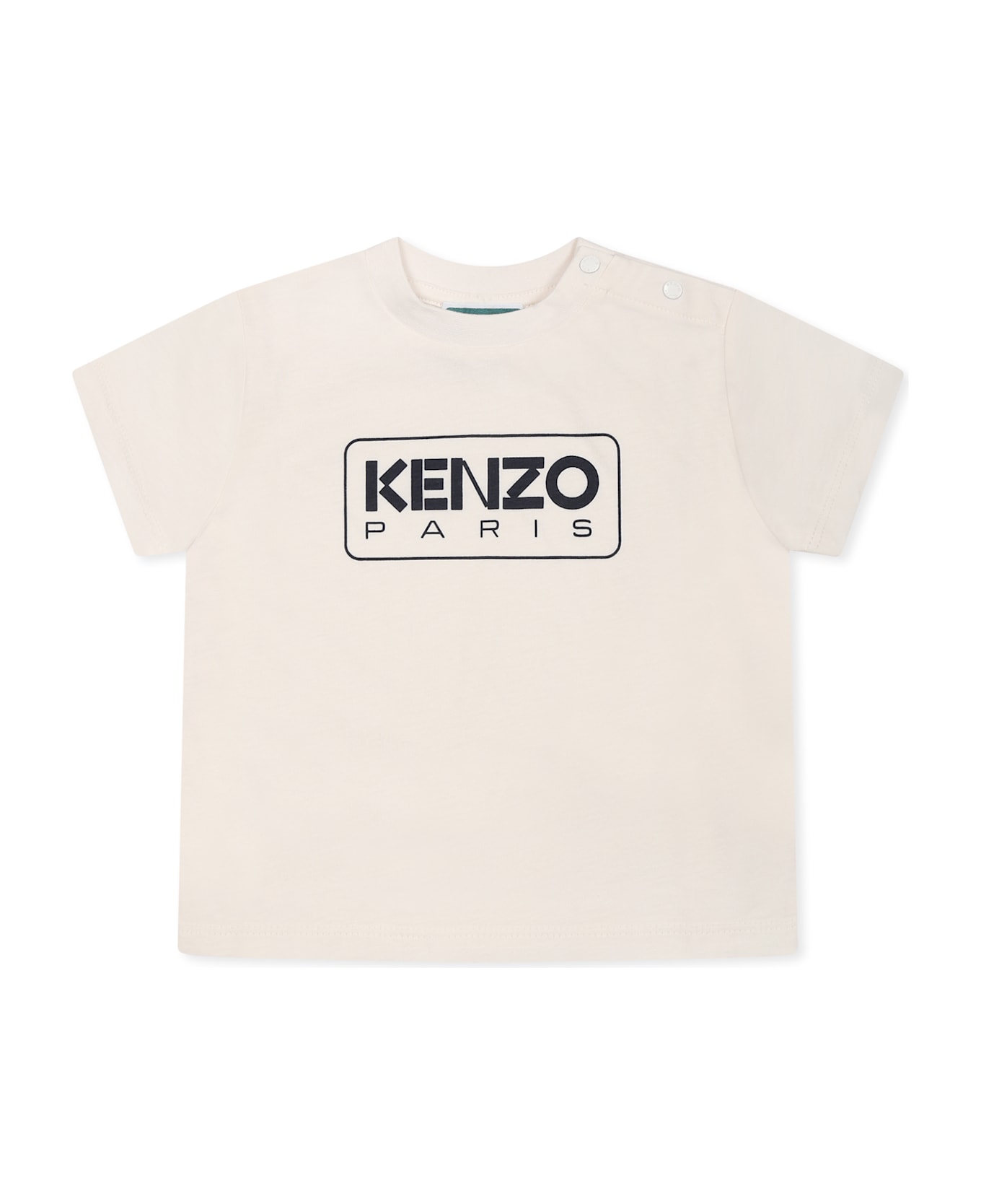 Kenzo Kids Ivory T-shirt For Baby Boy With Logo - Ivory