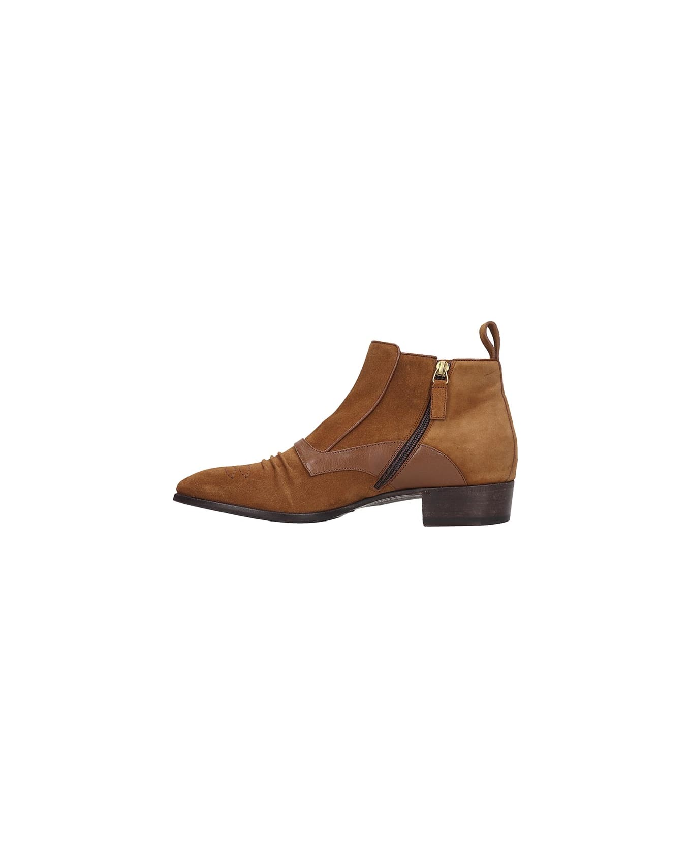 Gucci High Heels Ankle Boots In Leather Color Suede - leather color
