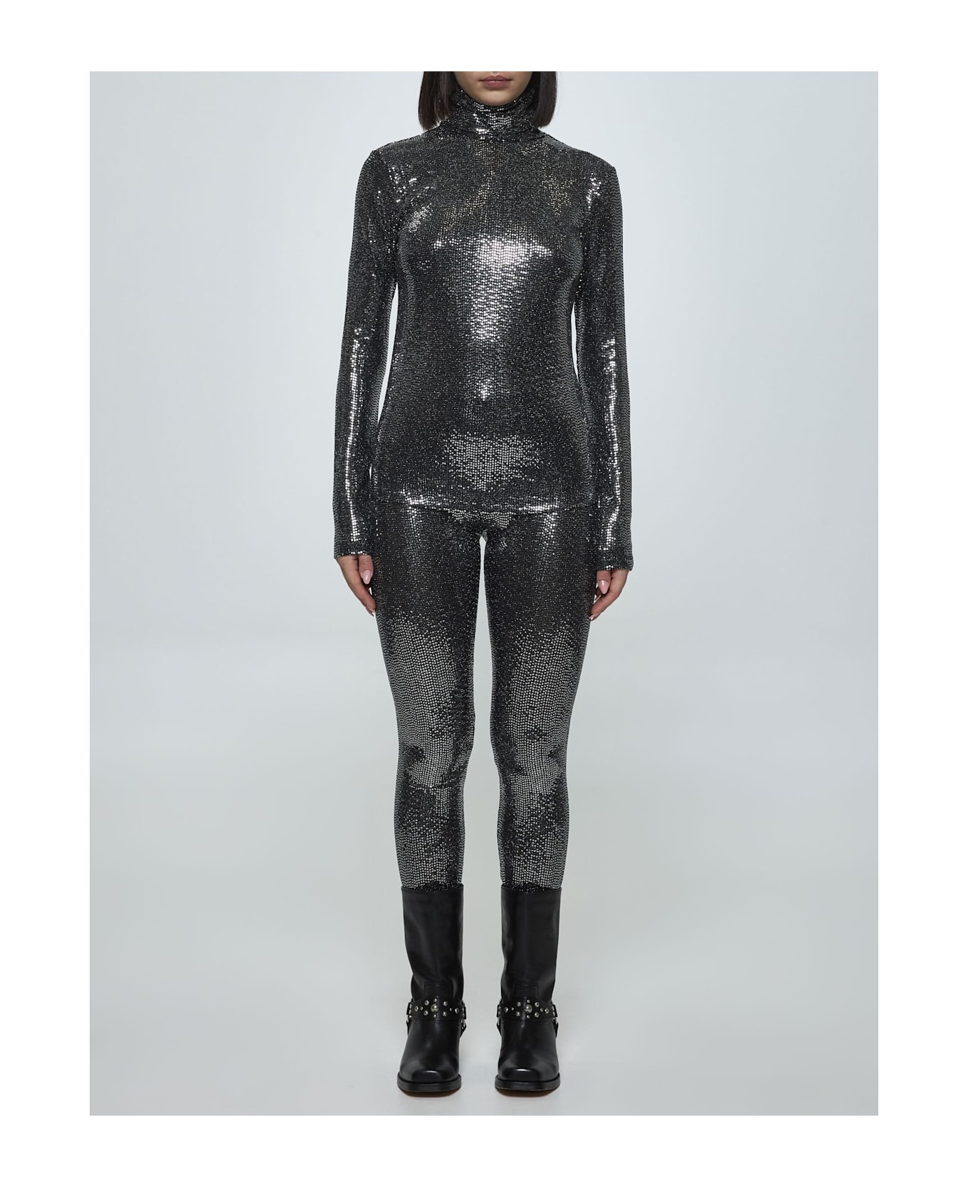 Isabel Marant Joshua Shiny Jersey Leggings - Black