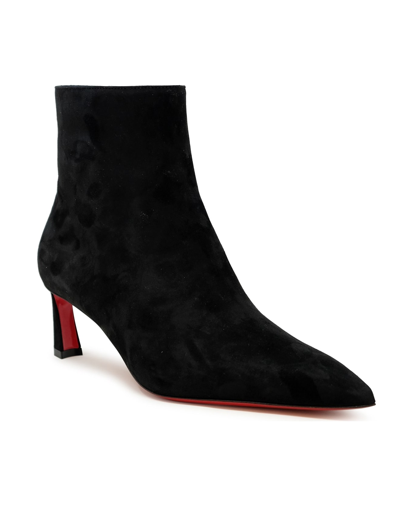 Christian Louboutin Black Veau Velours Condora Booty 55 Boots - BLACK