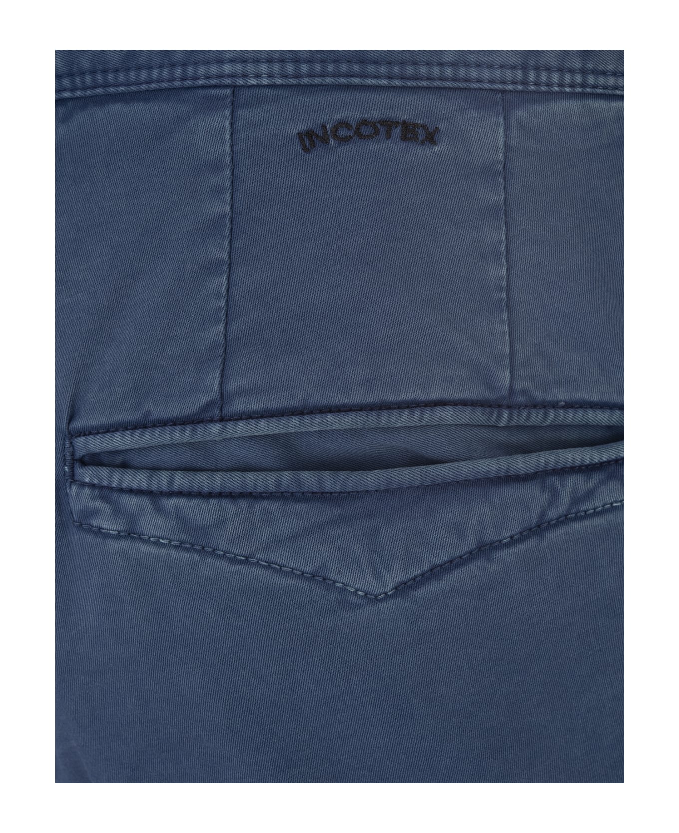 Incotex Blue Stretch Gabardine Slim Fit Trousers ボトムス