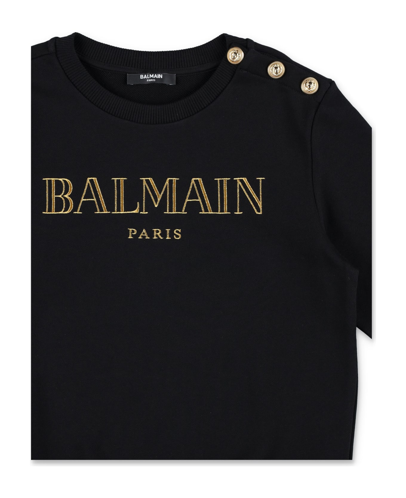 Balmain Kid - Logo Sweatshirt - BLACK/GOLD