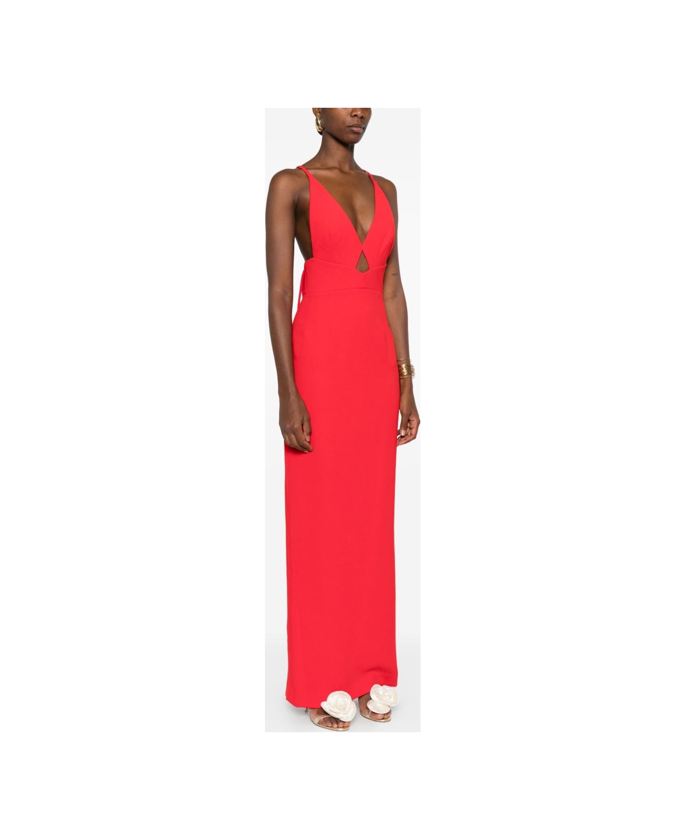 Solace London Milly Midi Dress - Red