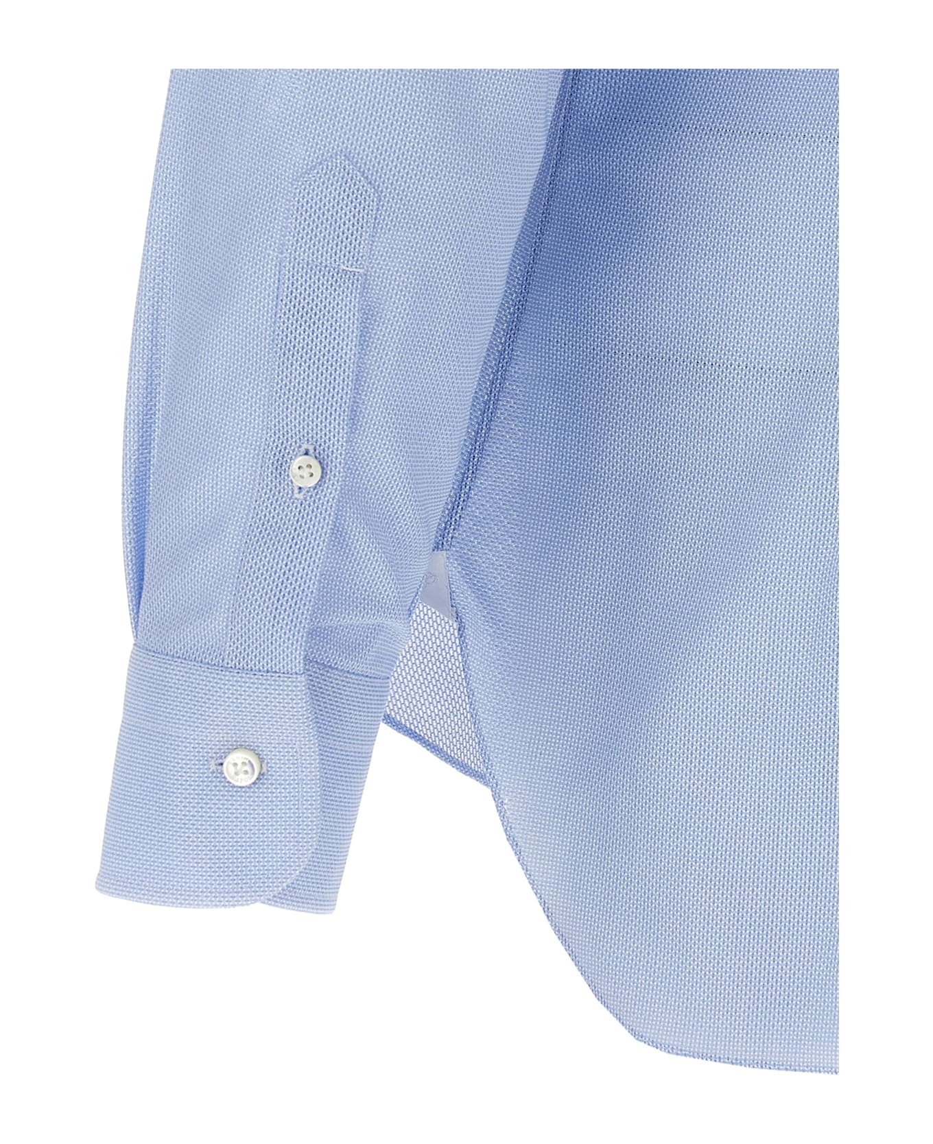 Barba Napoli Honeycomb Cotton Shirt - Light Blue