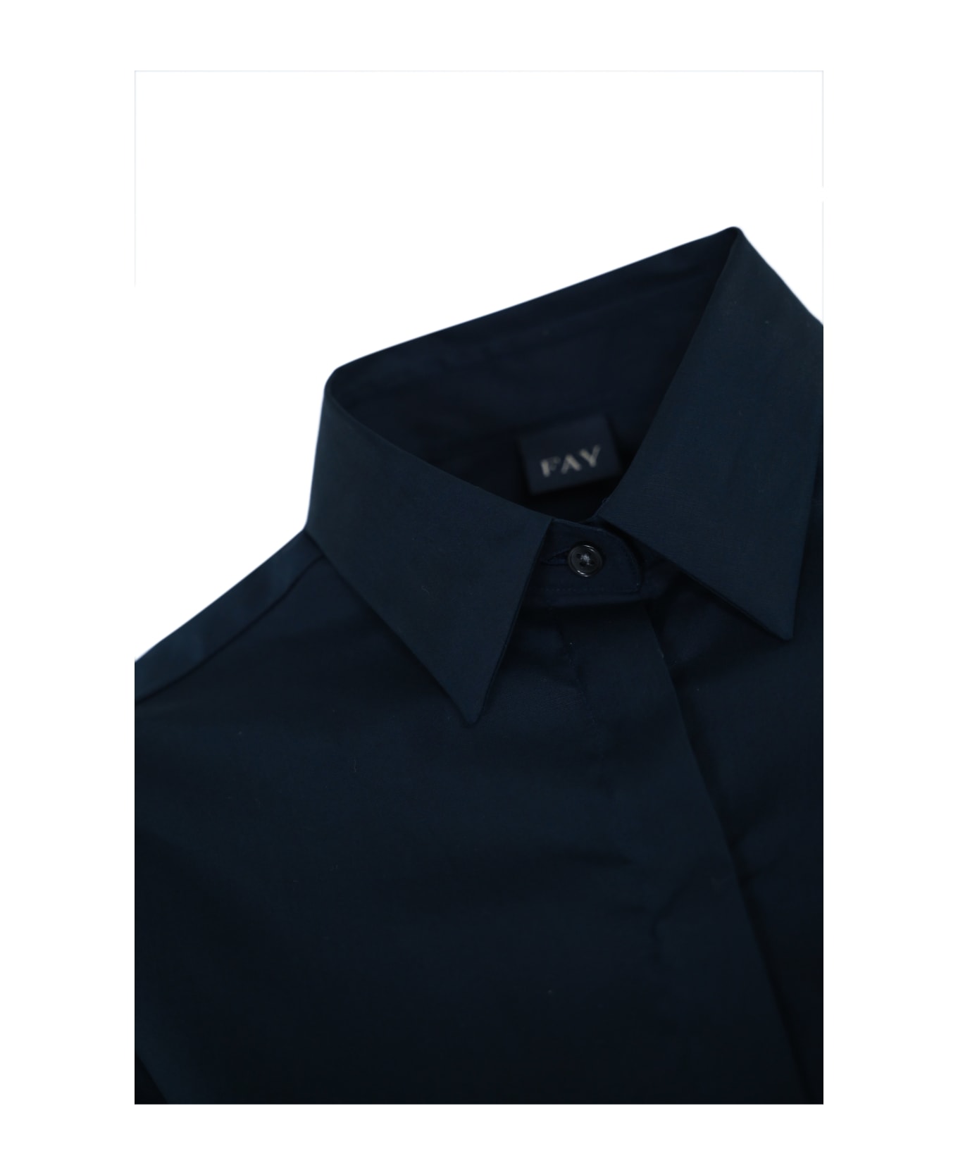 Fay Poplin Shirt With Italian Collar - Blu シャツ