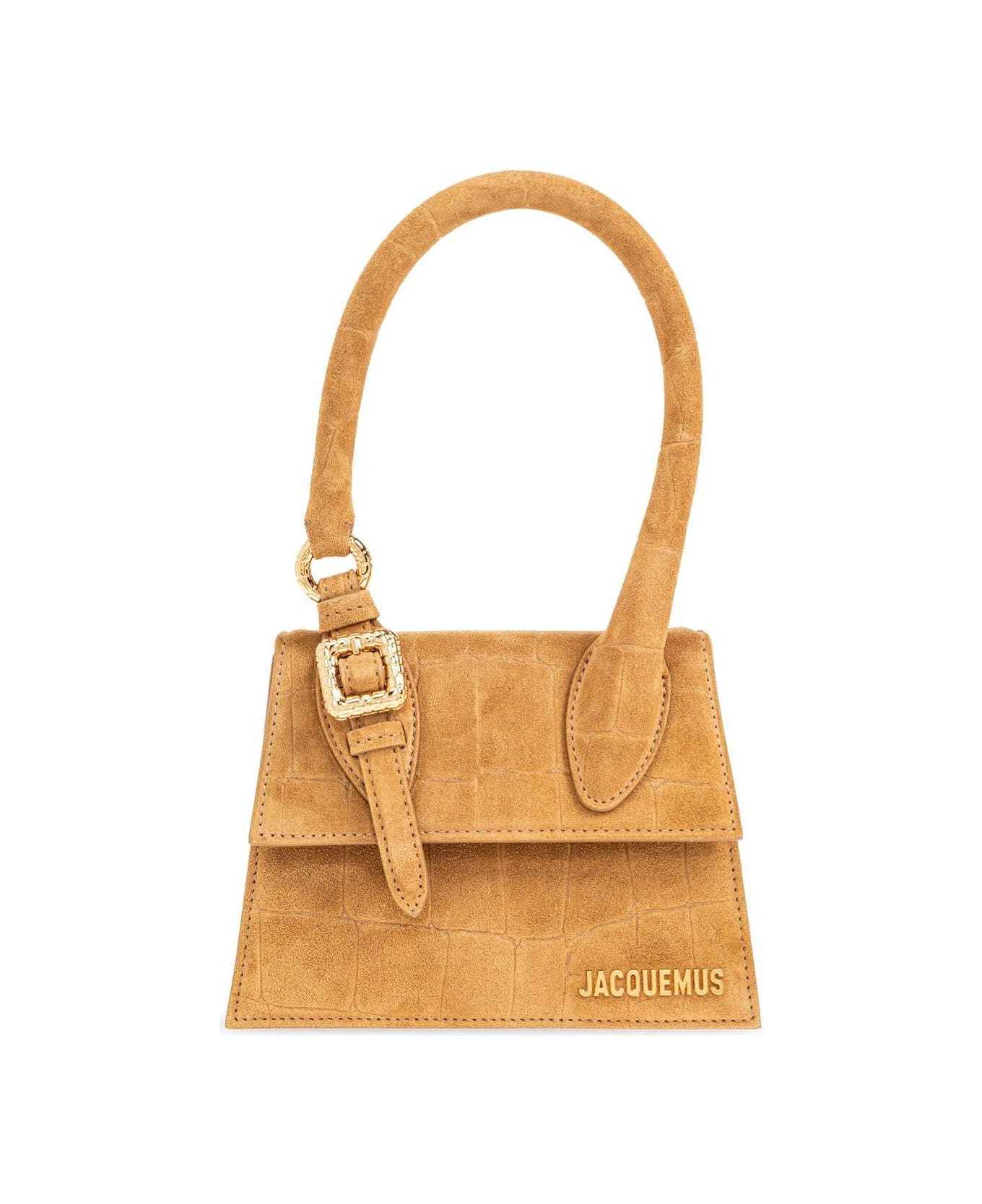 Jacquemus Chiquito Buckle Detailed Medium Top Handle Bag - Camel