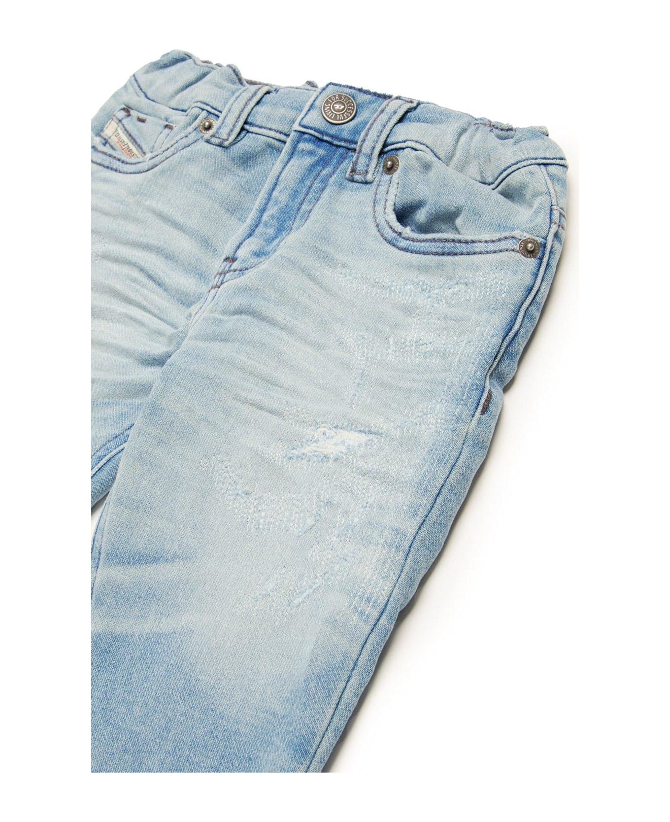 Diesel Distressed Elastic Waist Jeans - Blue