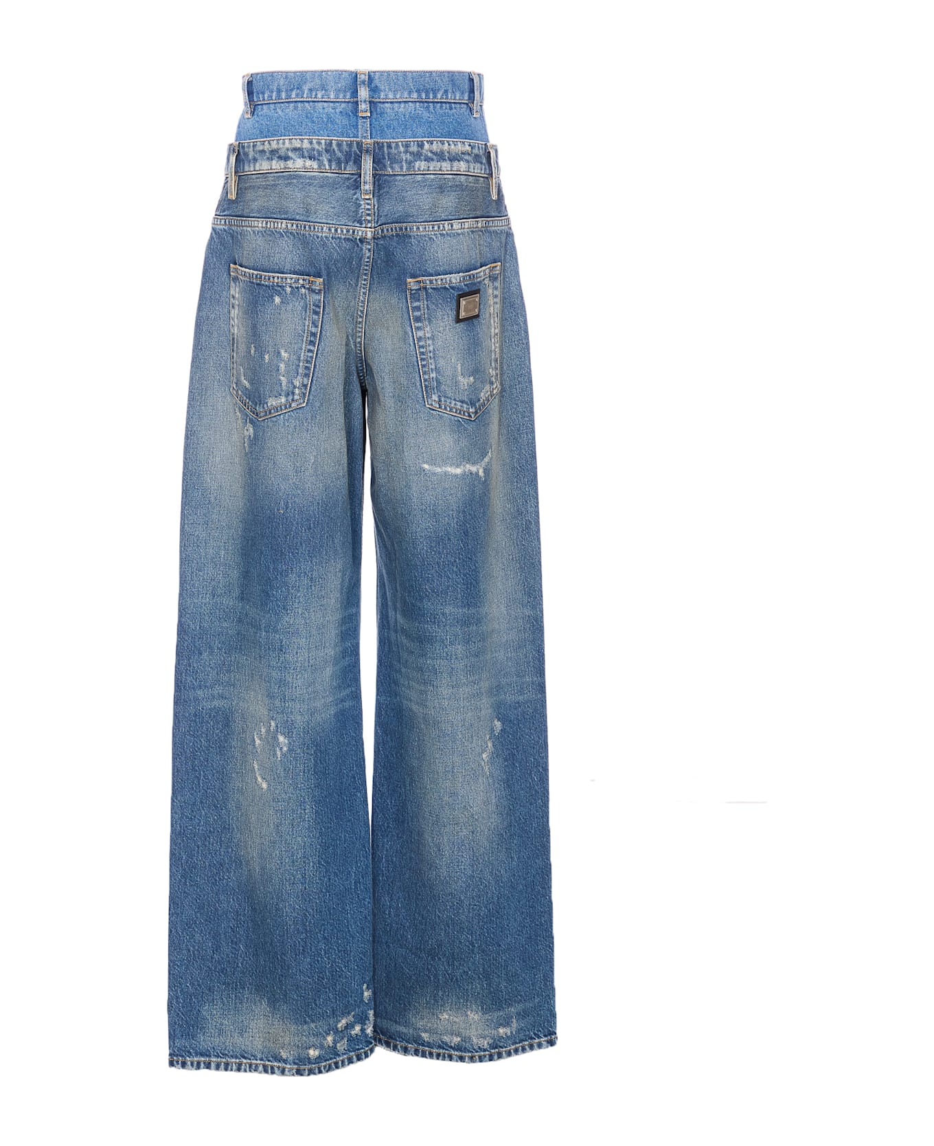Dolce 
Gabbana Double Waisted Denim Jeans - Blue