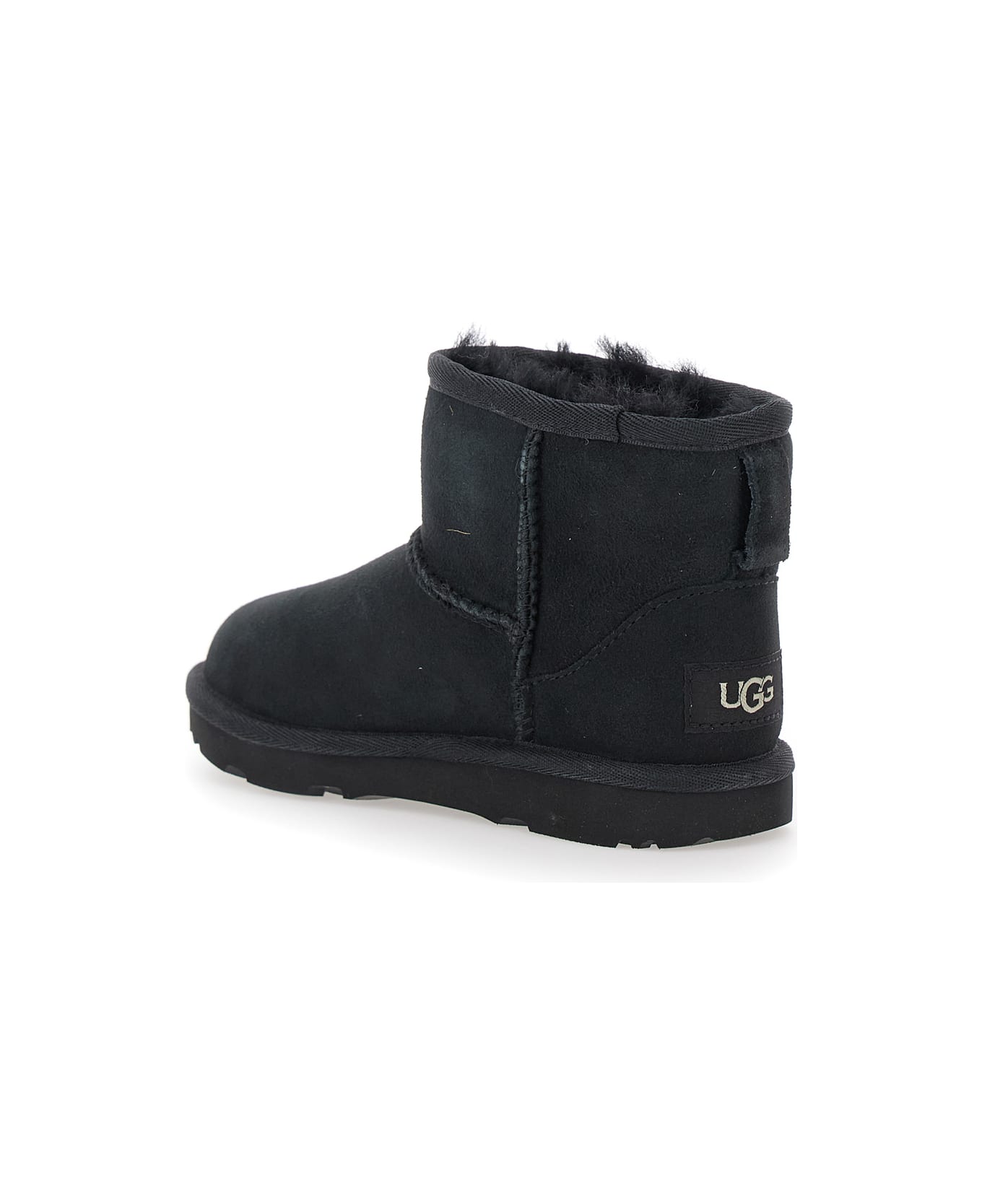 UGG 
mini Classic Ii
 Black Slip-on Boots In Suede Girl - Black