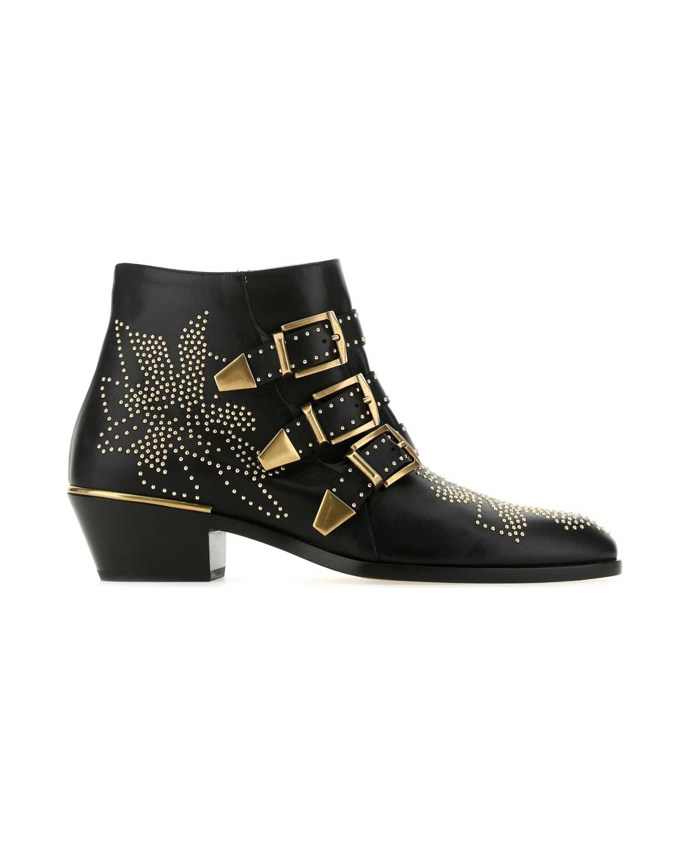 Chloé Embellished Nappa Leather Susanna Ankle Boots - 0ZY