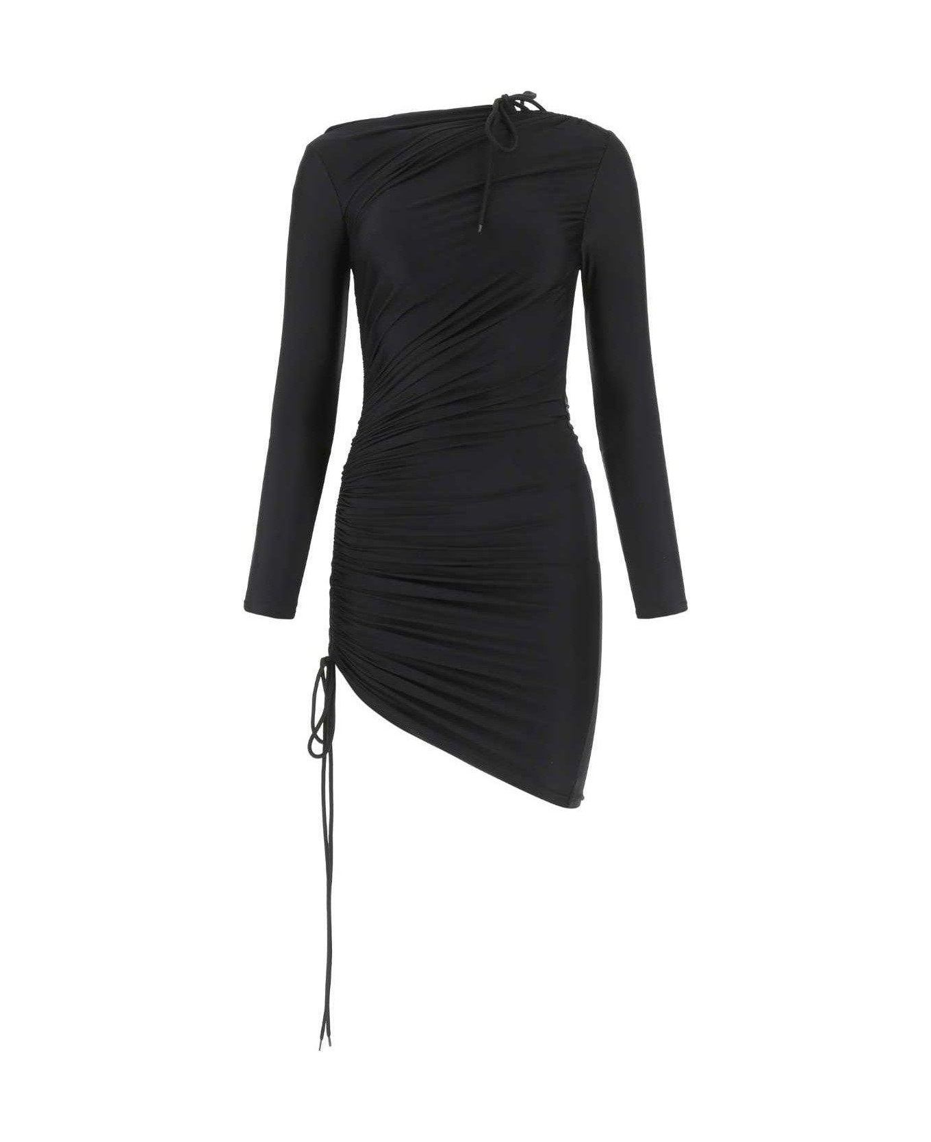 Balenciaga Asymmetric Drawstring Dress - BLACK ワンピース＆ドレス
