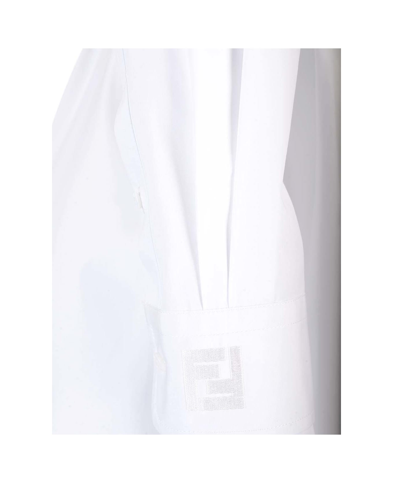 Fendi White Cotton Polystyrene Midi Dress - Barley ワンピース＆ドレス