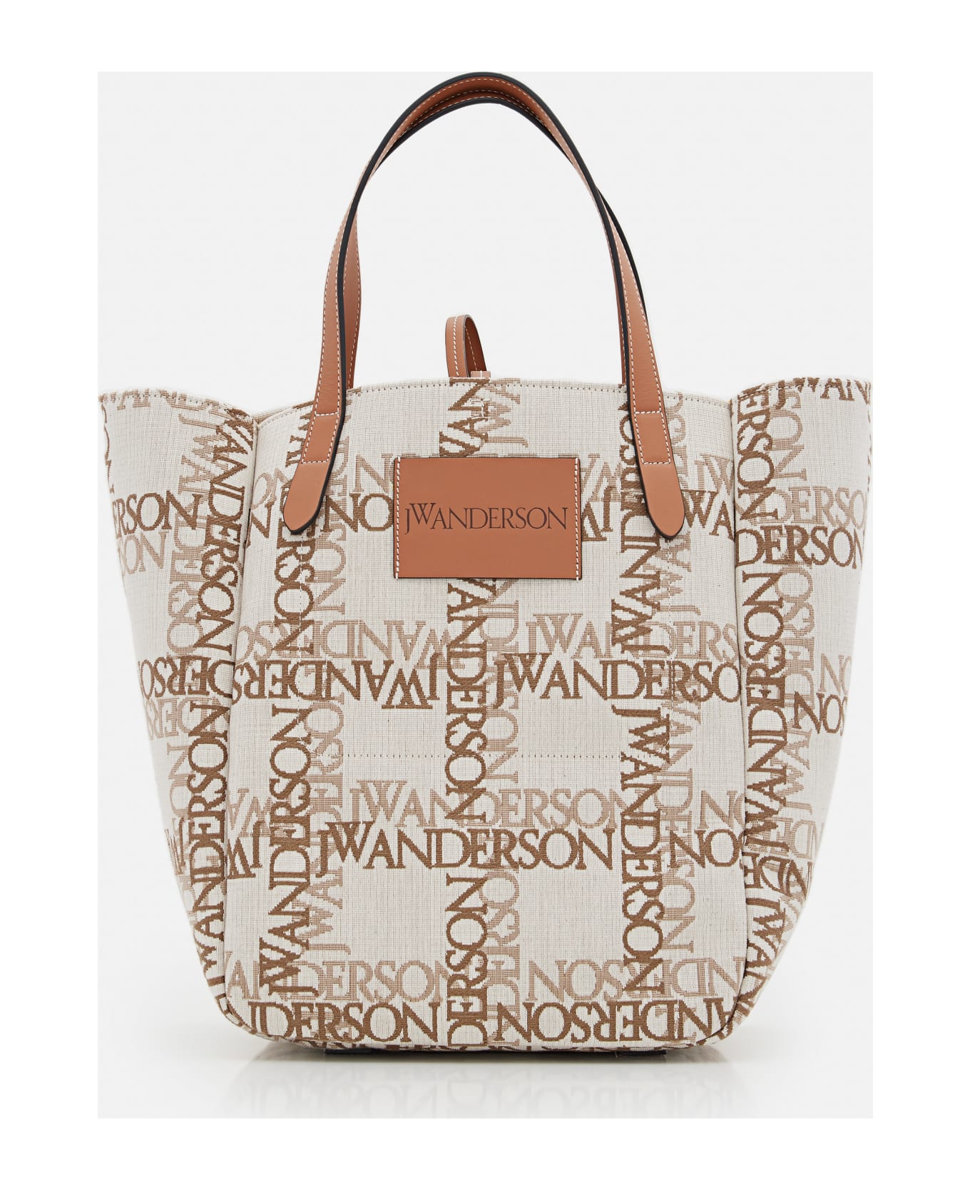 J.W. Anderson Double Logo Print Canvas Tote Bag - Beige トートバッグ