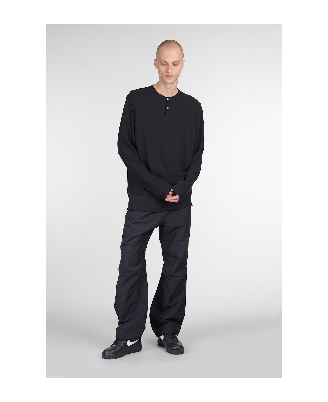 James Perse Polo In Black Cotton - black