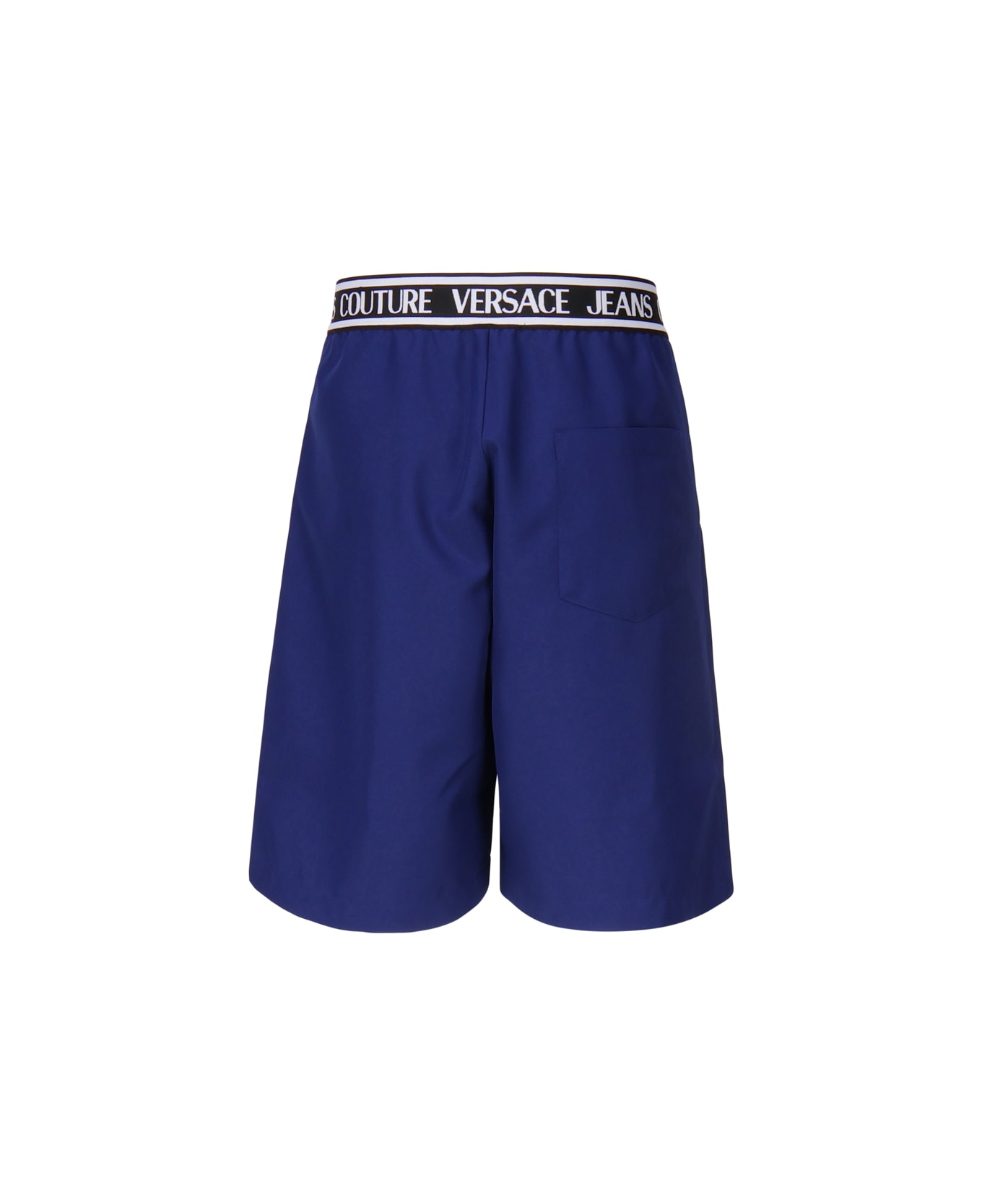 Versace Jeans Couture Shorts With Logo Band - Blue