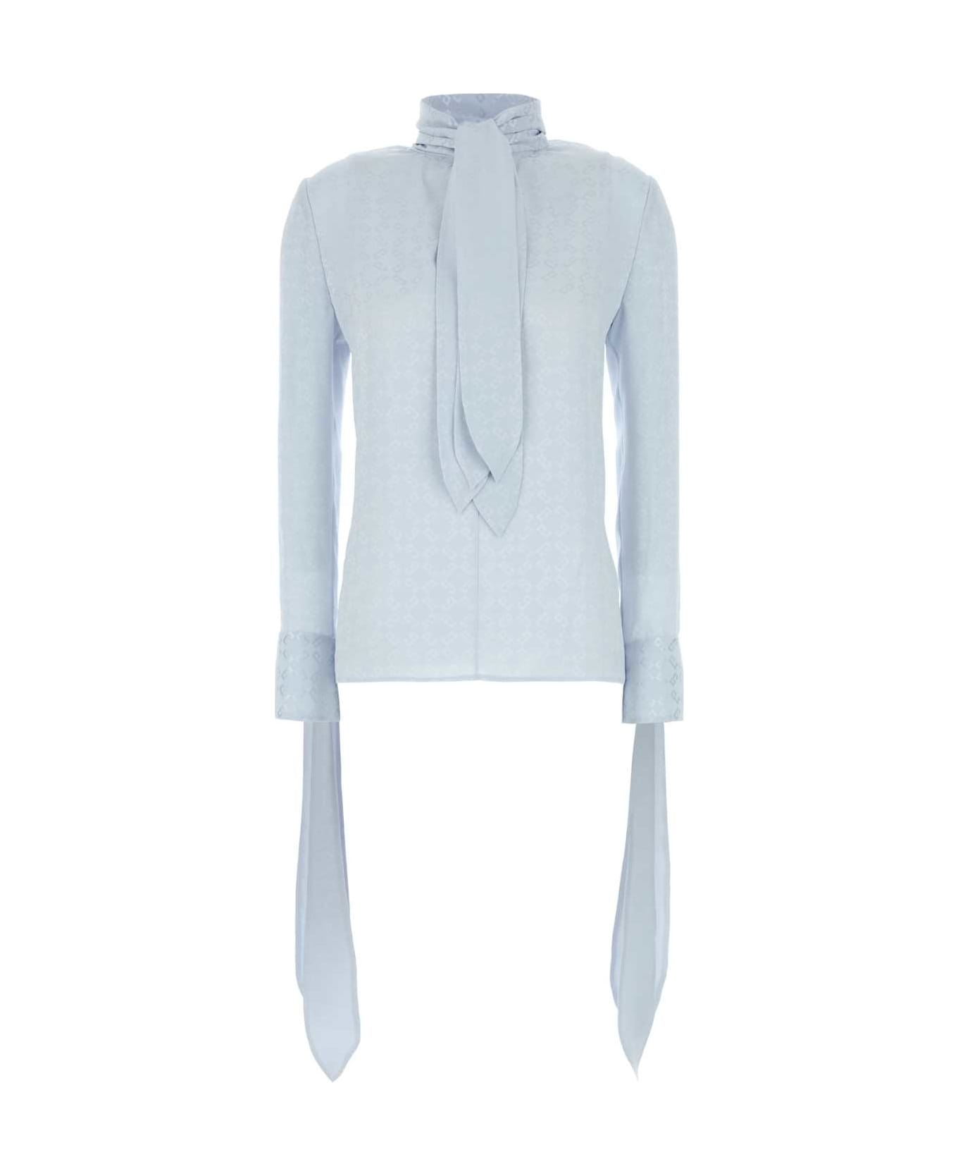 Givenchy Pastel Light Blue Silk Blouse - PALEBLUE