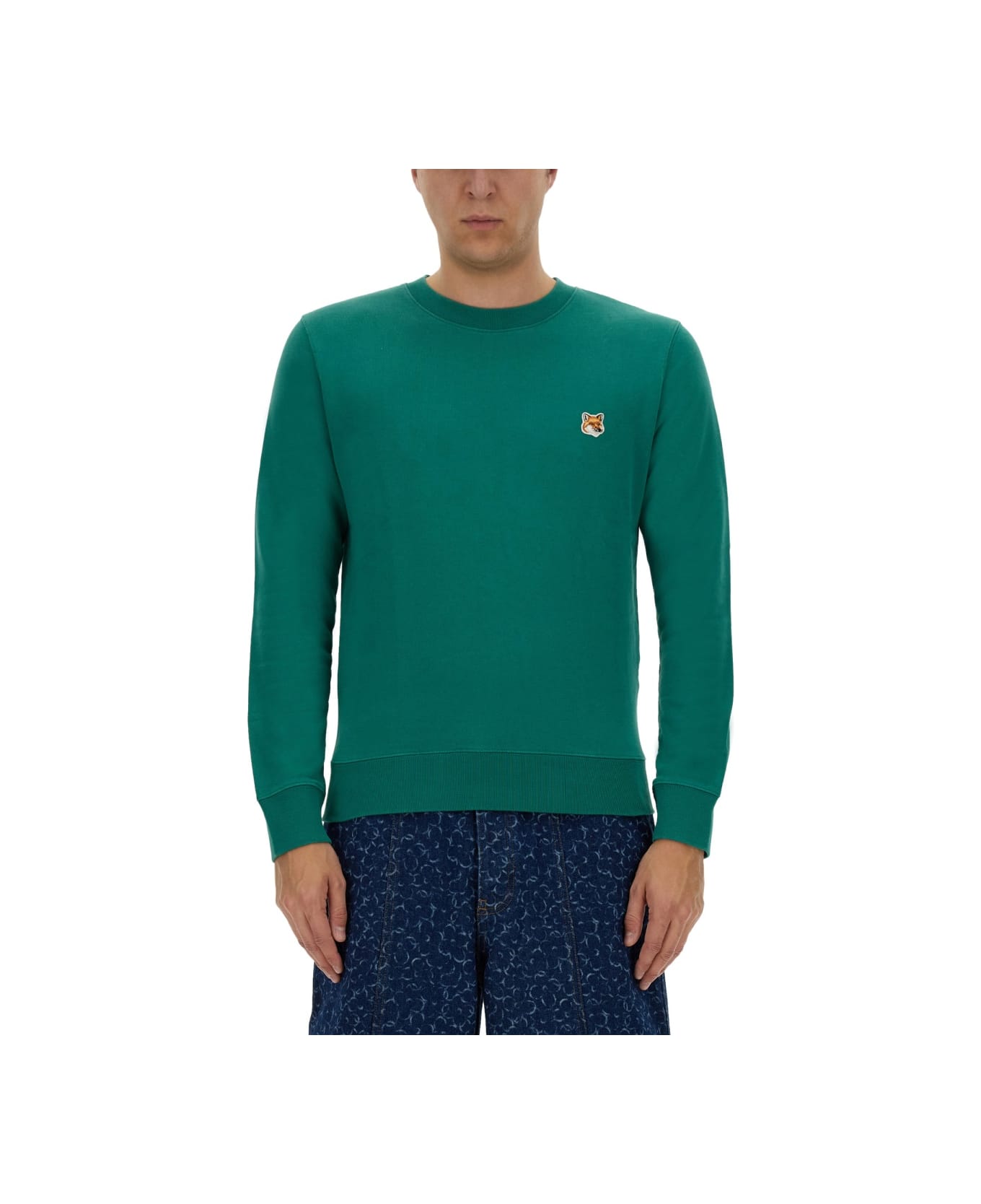 Maison Kitsuné "fox Head" Sweatshirt - GREEN