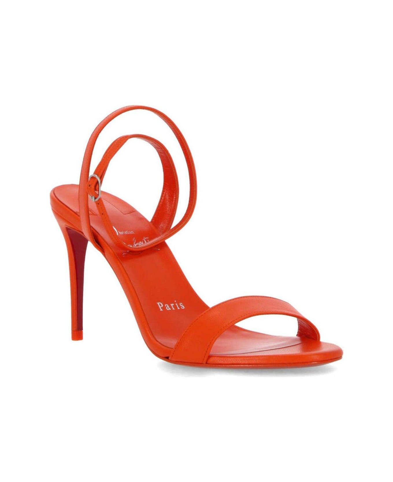 Christian Louboutin Open Toe Slip-on Sandals - Orange