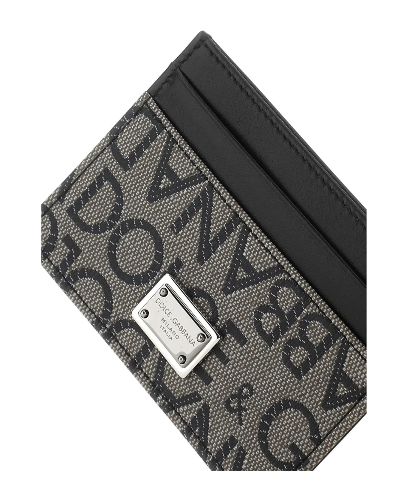 Dolce & Gabbana Multicolor Leather And Fabric Card Holder