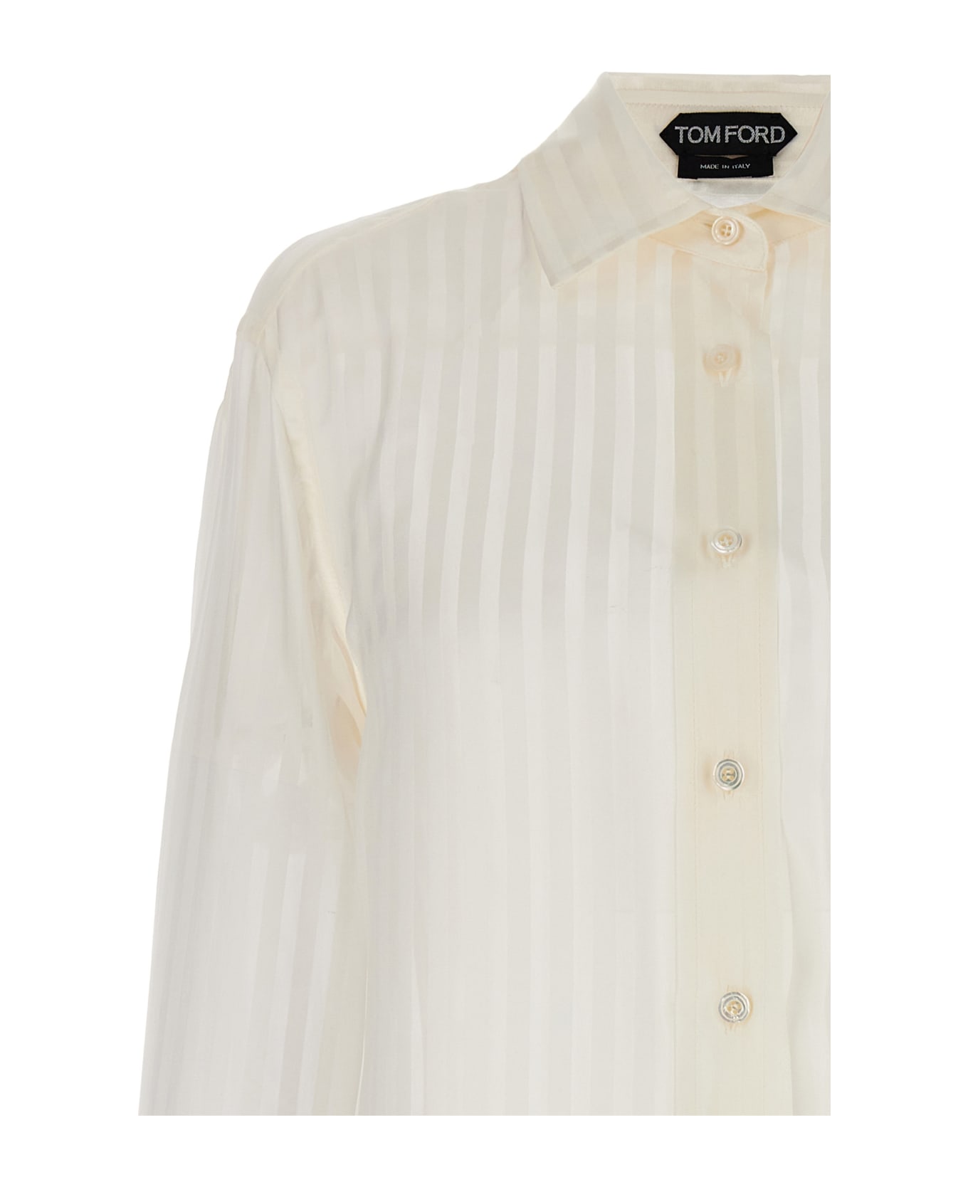 Tom Ford Striped Silk Shirt - White